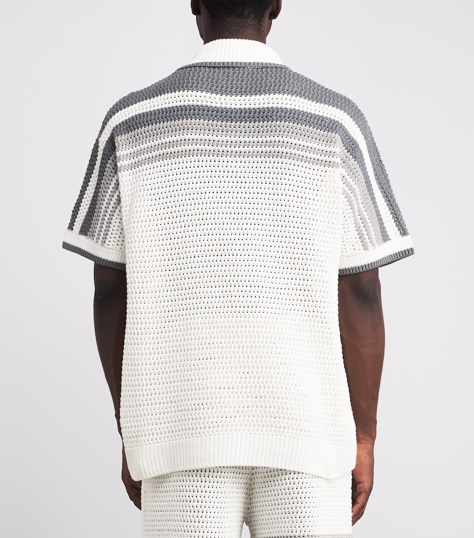 Crochet Tennis Shirt WHITE / GREY Image 4
