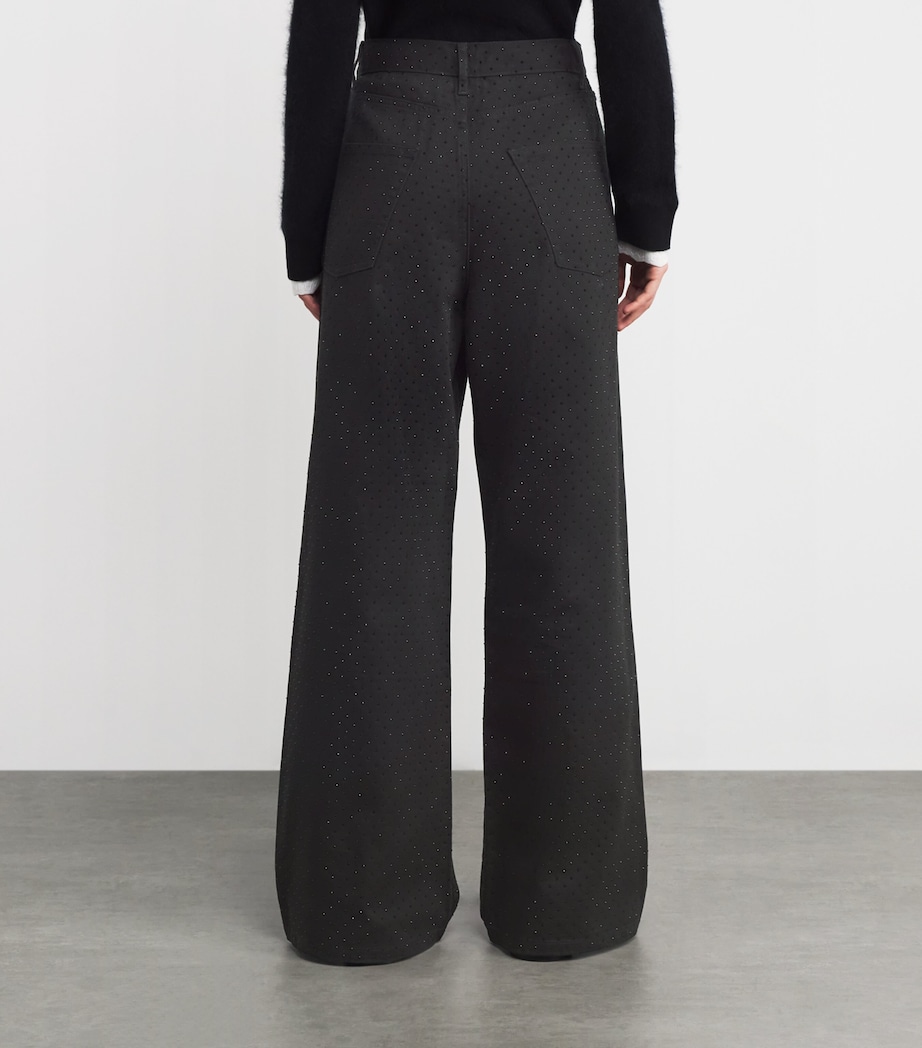 Embellished Wide-Leg Jeans BLACK Image 4