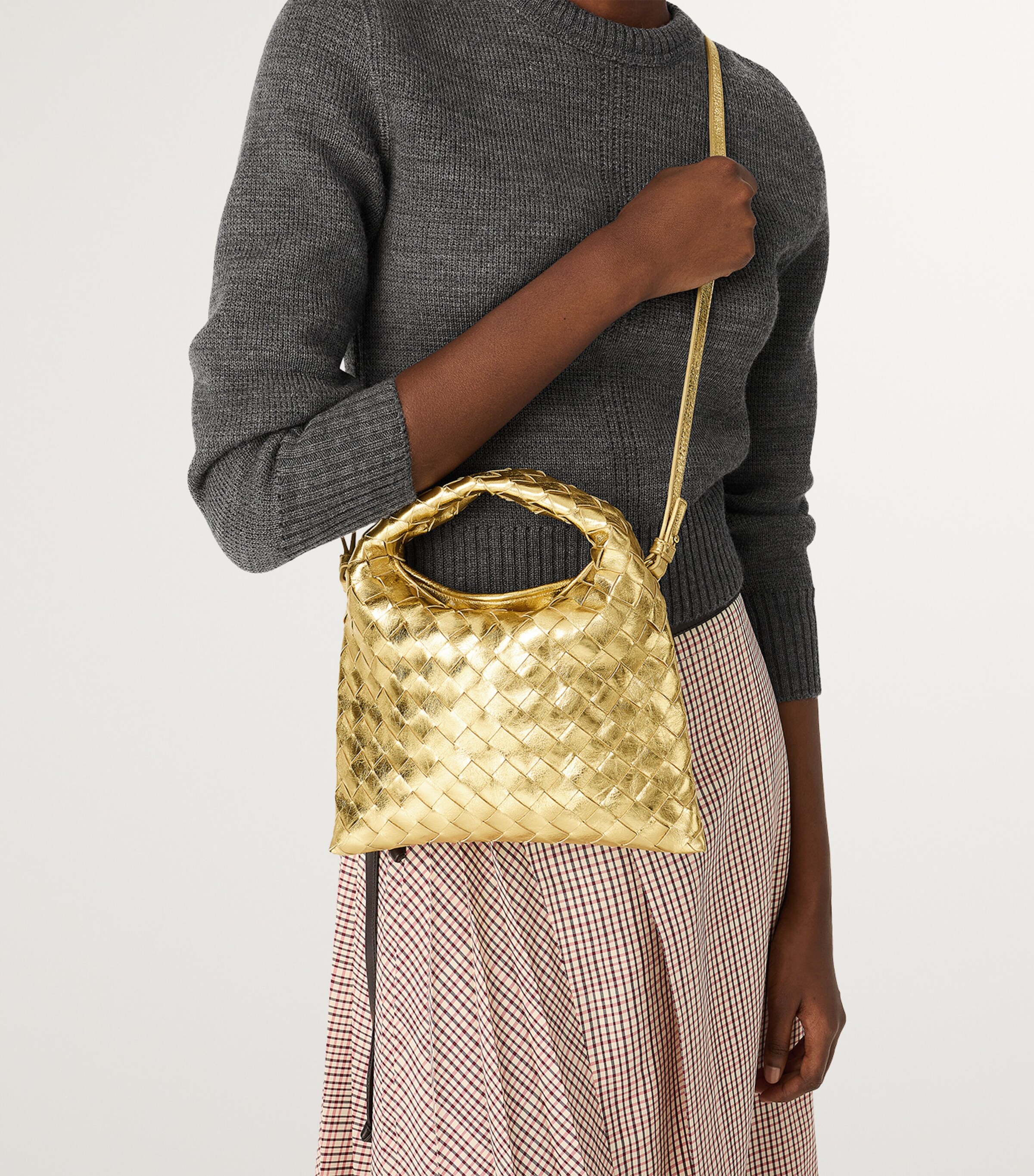 Bottega Veneta Mini Lambskin Hop Top-Handle Bag Image 5