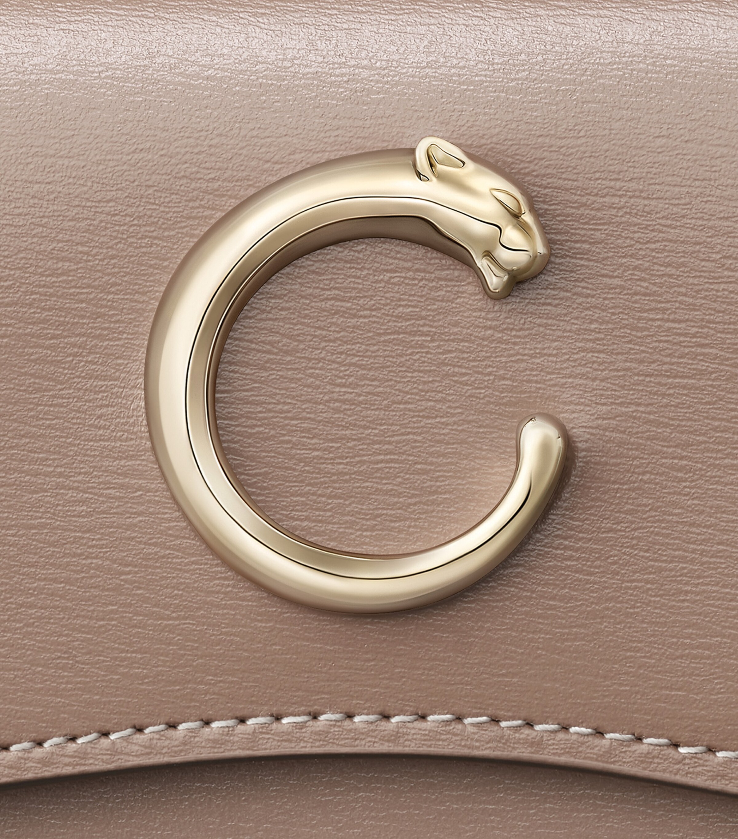 Calfskin Panthère de Cartier Mini Wallet BEIGE Image 4