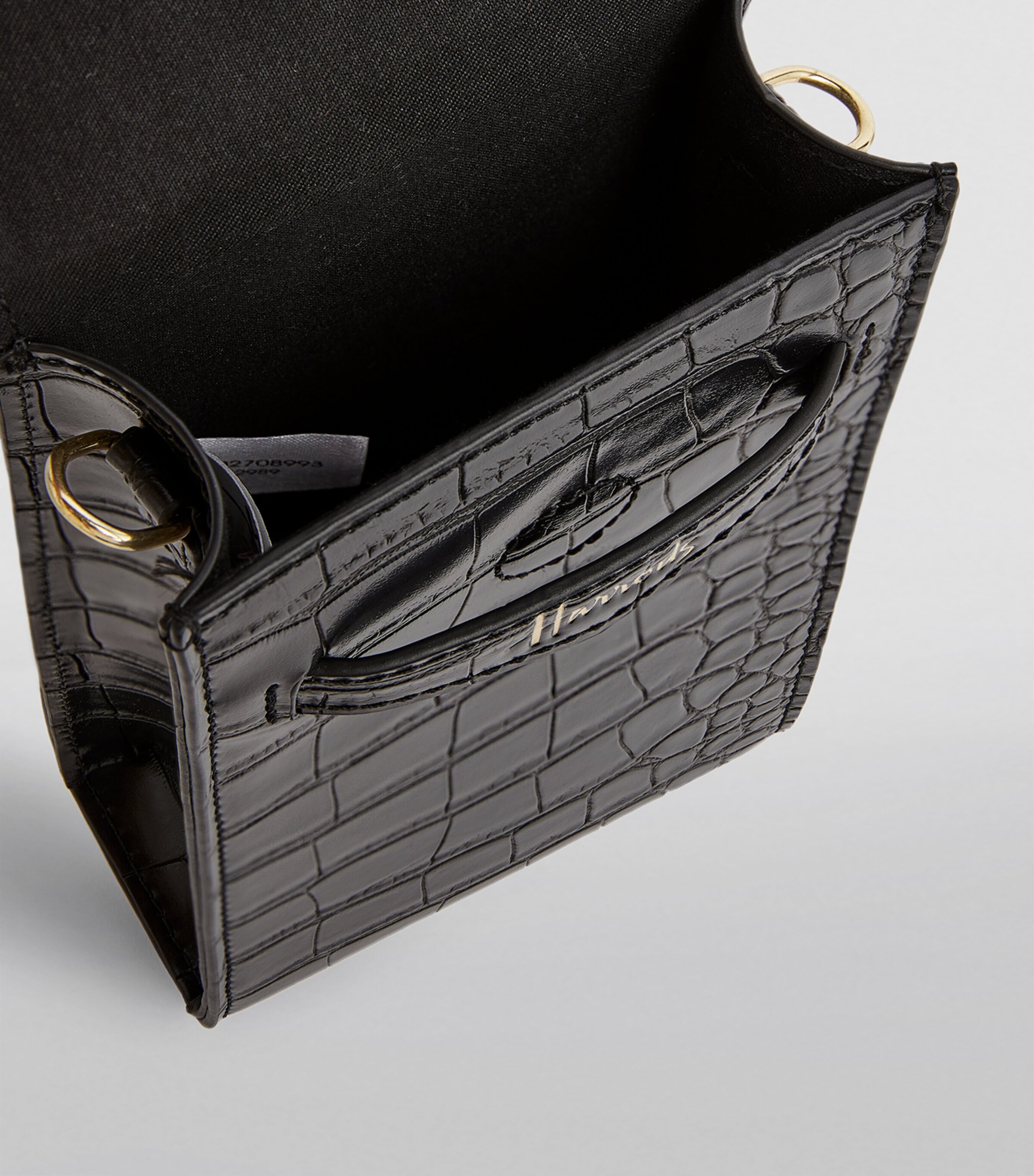 Harrods Mini Croc-Embossed Nano Phone Bag | Harrods US