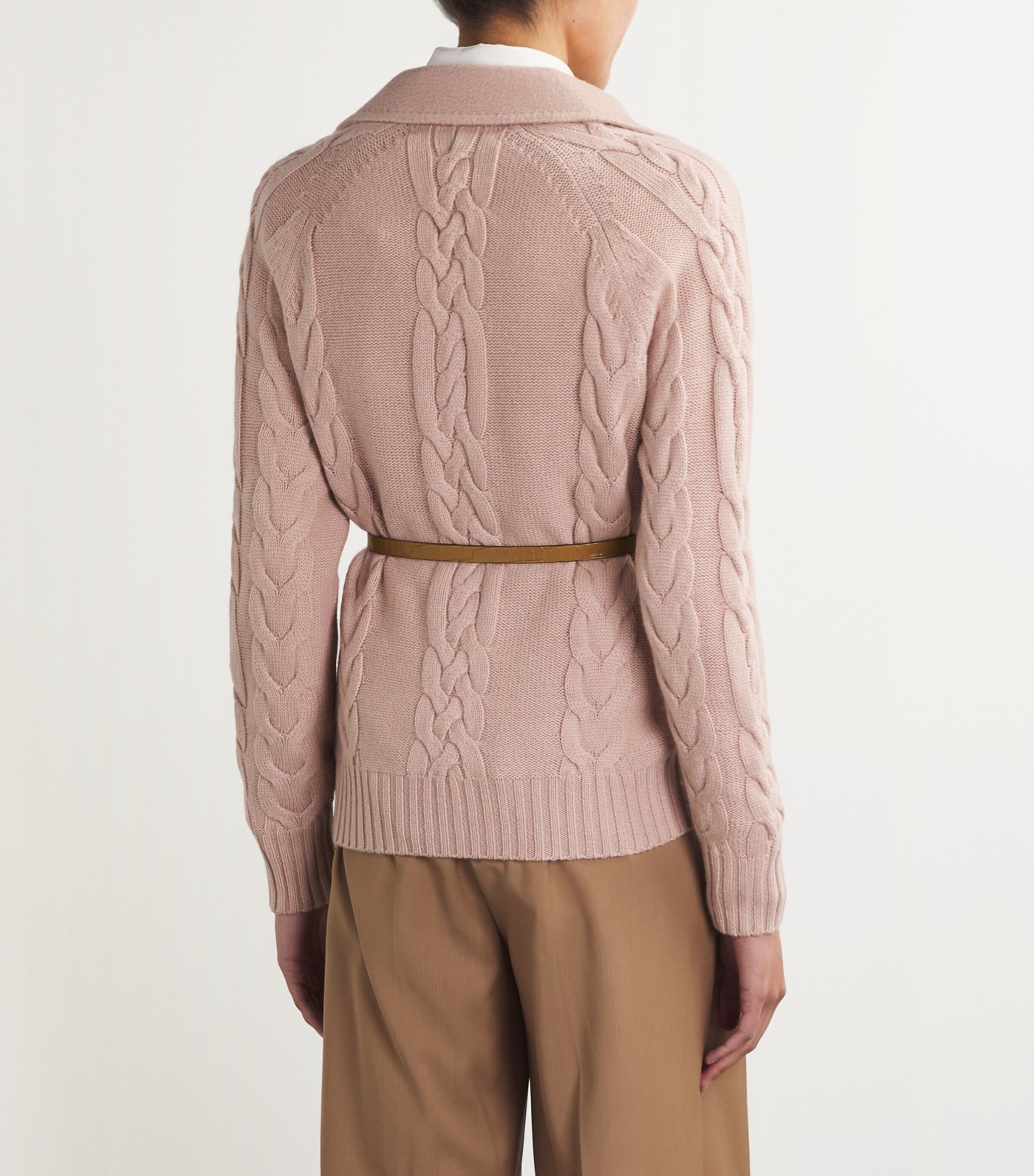 Croc-Print Monogram Belt CAMEL Image 4