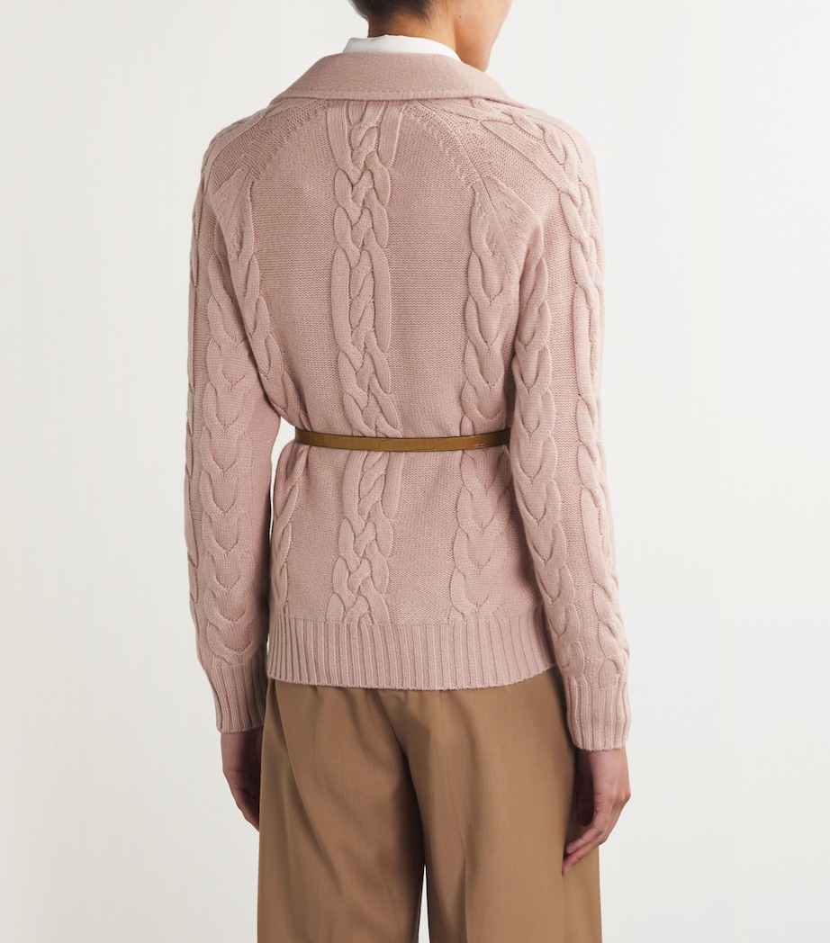 Croc-Print Monogram Belt CAMEL Image 4