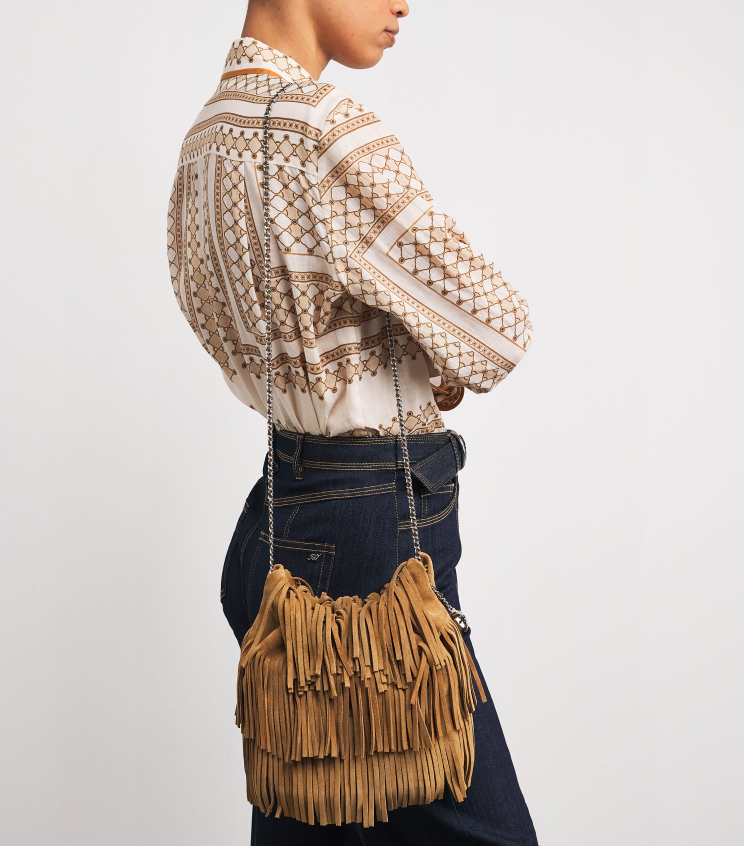 Mini Suede Fleming Top-Handle Bag WILD TABACCO Image 5