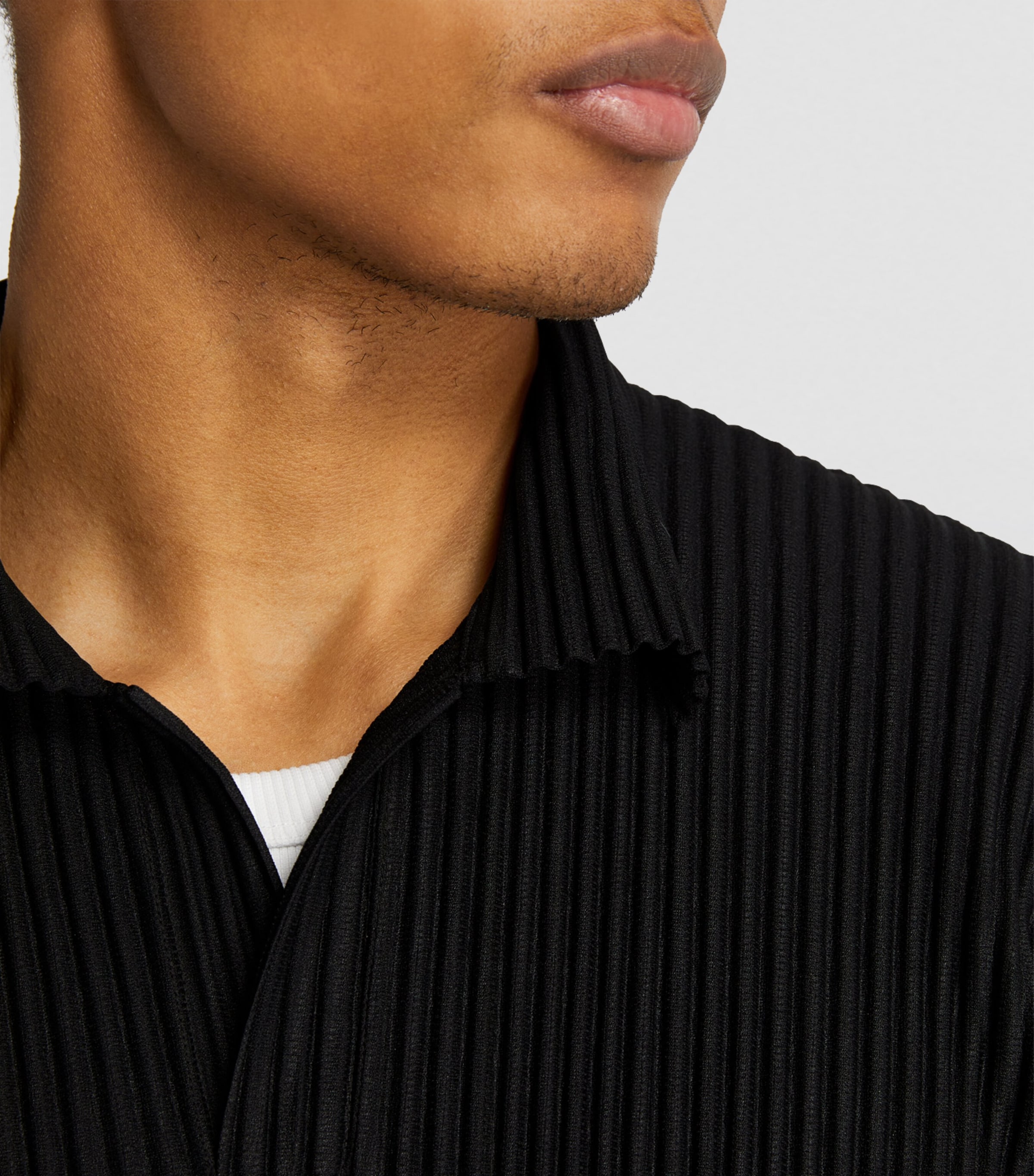 Pleated Polo Shirt 15 BLACK Image 6