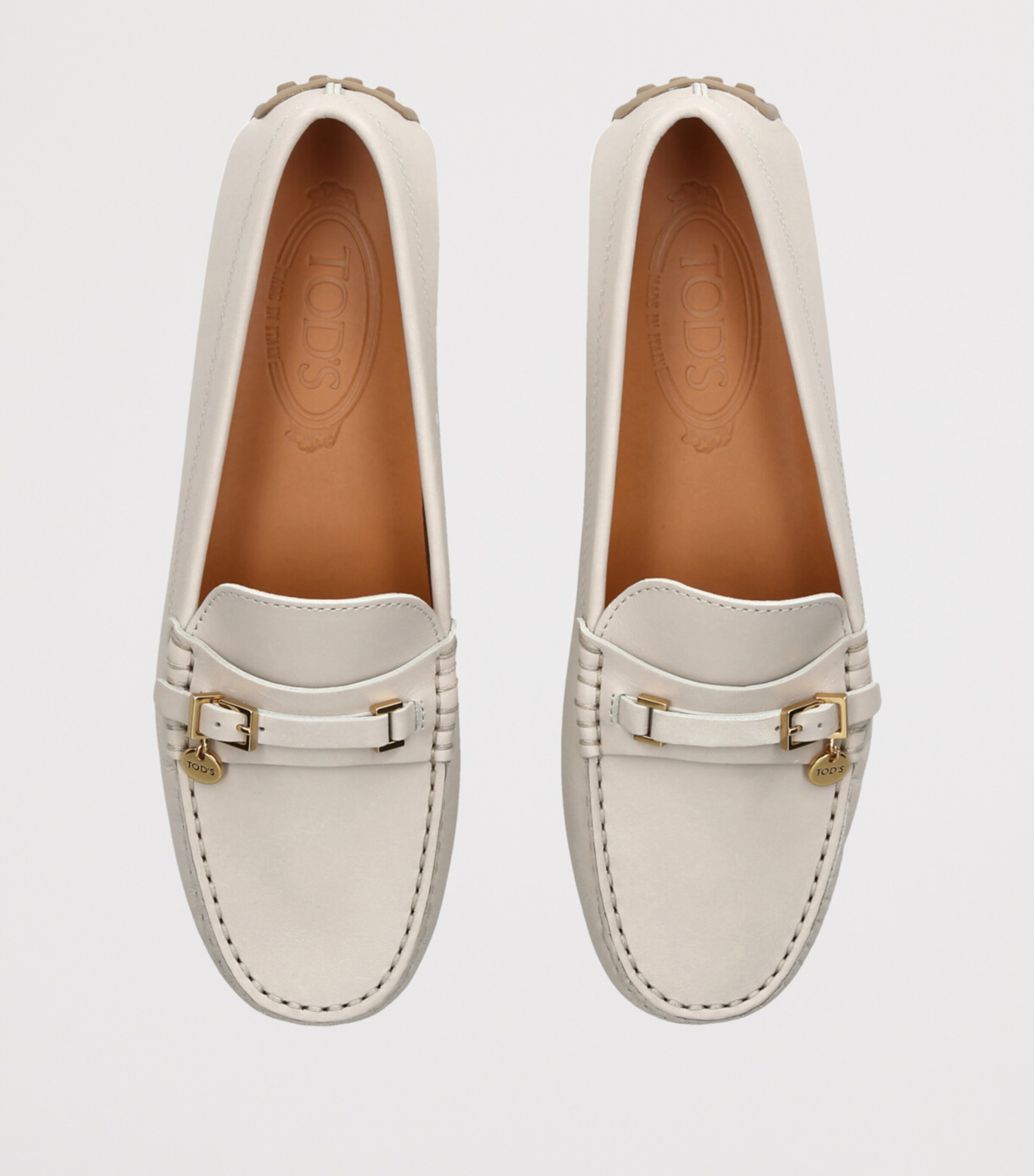 Tod's Leather City Gommino Driving Shoes Cream Image 4
