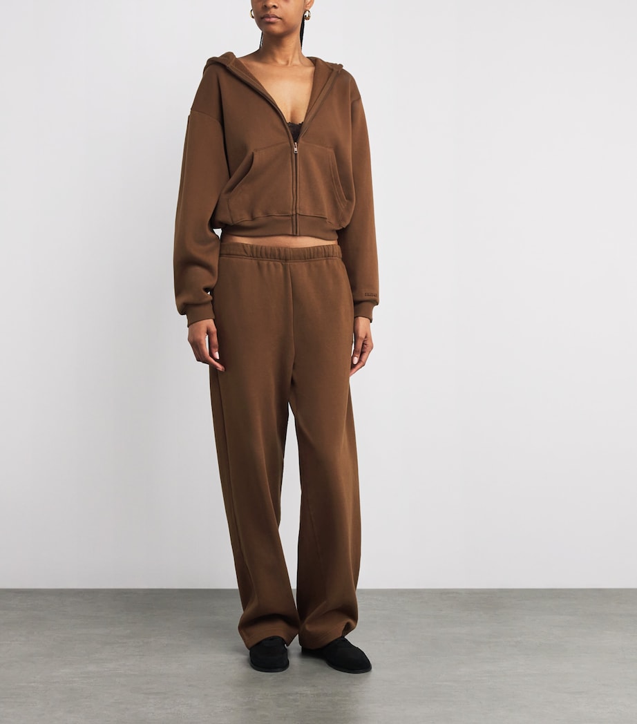 Cotton-Blend Fleece Zip-Up Hoodie BISON Image 2