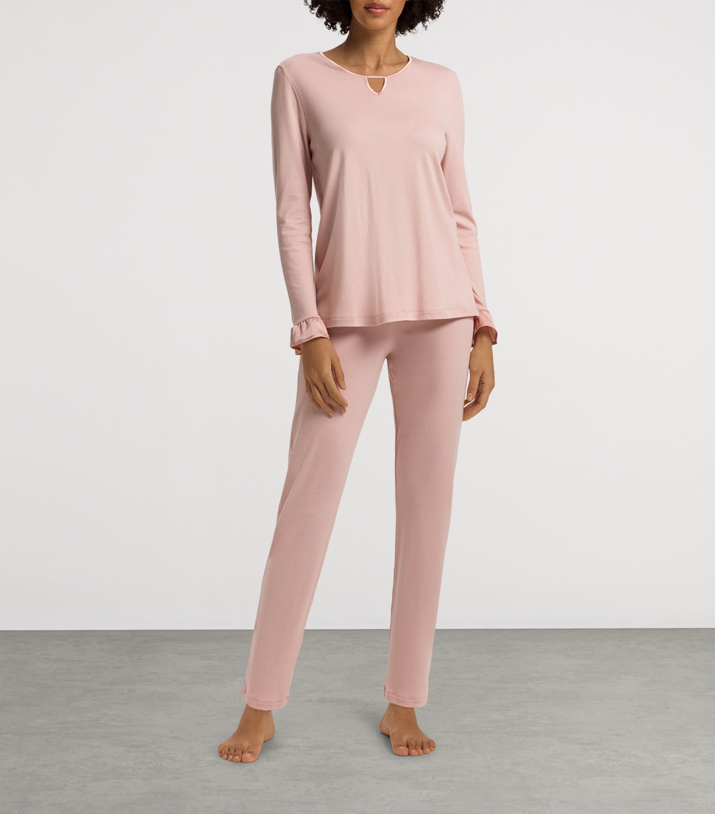 Cotton-Blend Claire Pyjama Set PINK/ROSE Image 3