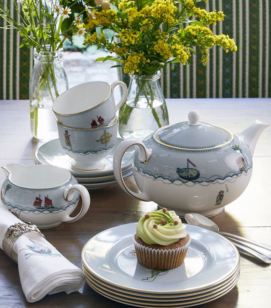 x Kit Kemp Sailor’S Farewell Side Plate (18cm) BLUE Image 2