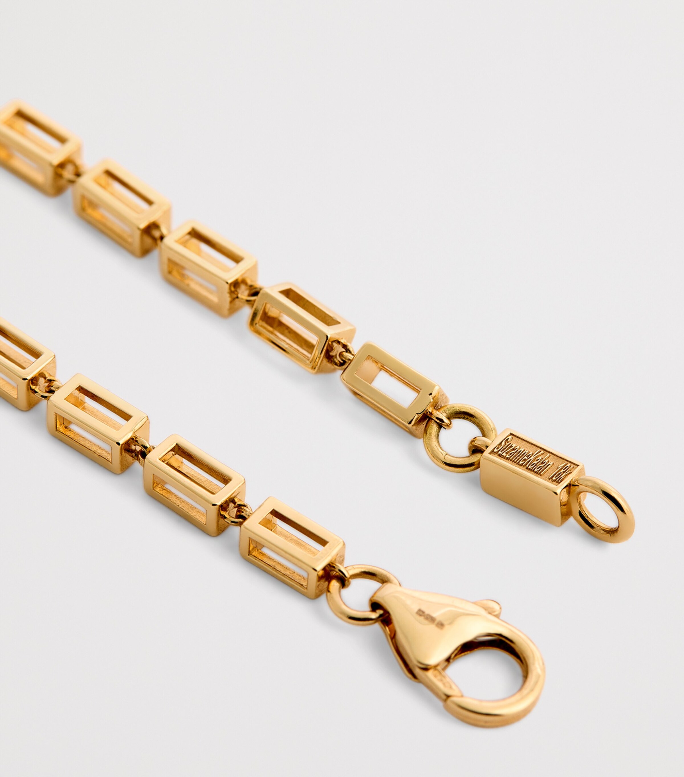 Large Yellow Gold Block-Chain Bracelet 18K YG Image 6