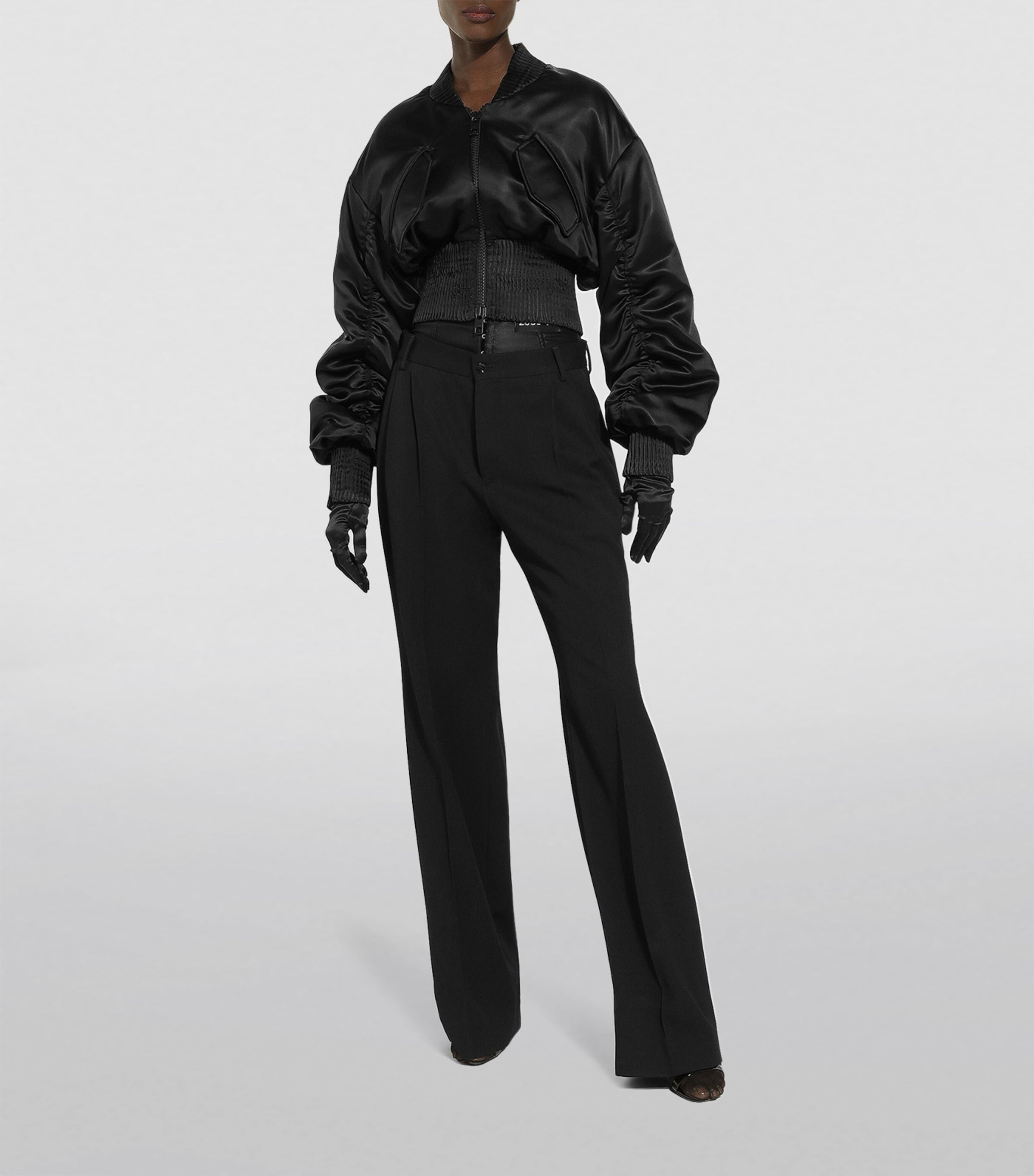 Wool Tailored Trousers N0000-BLACK Image 2