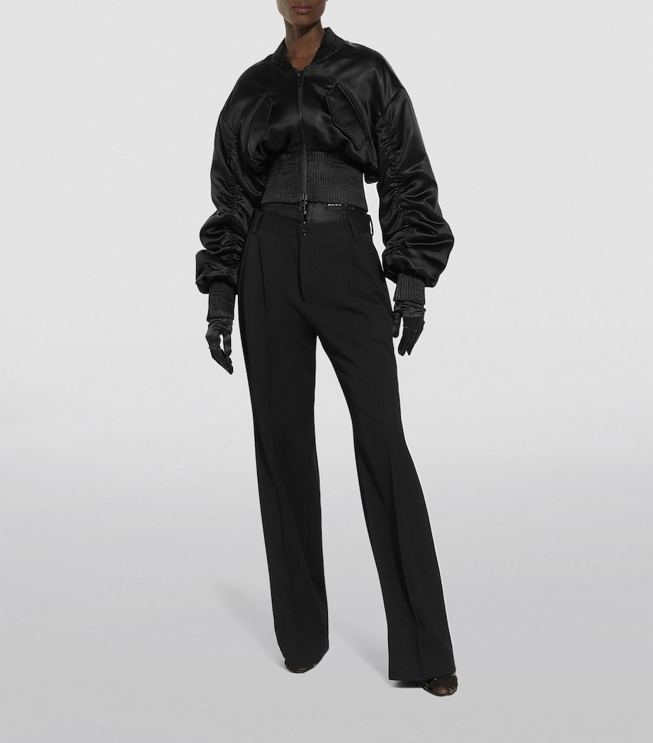 Wool Tailored Trousers N0000-BLACK Image 2