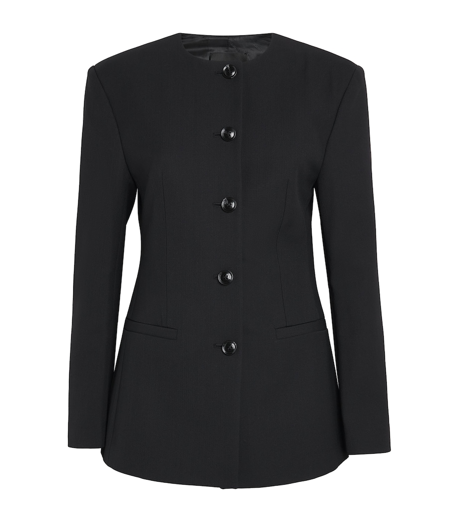 ANINE BING Womens Collarless Huda Blazer Black Image 1