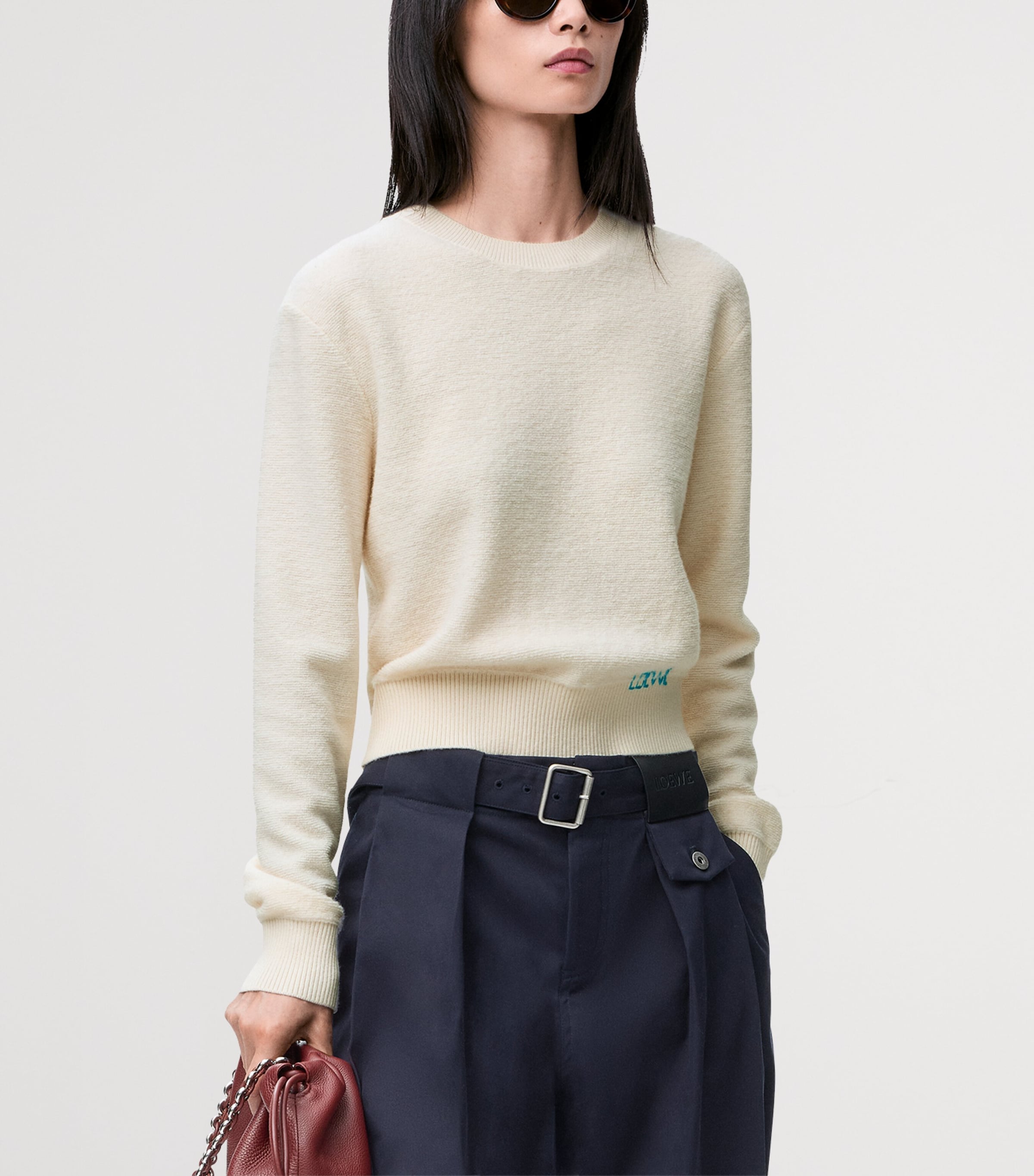 Wool-Blend Embroidered Sweater ECRU Image 3