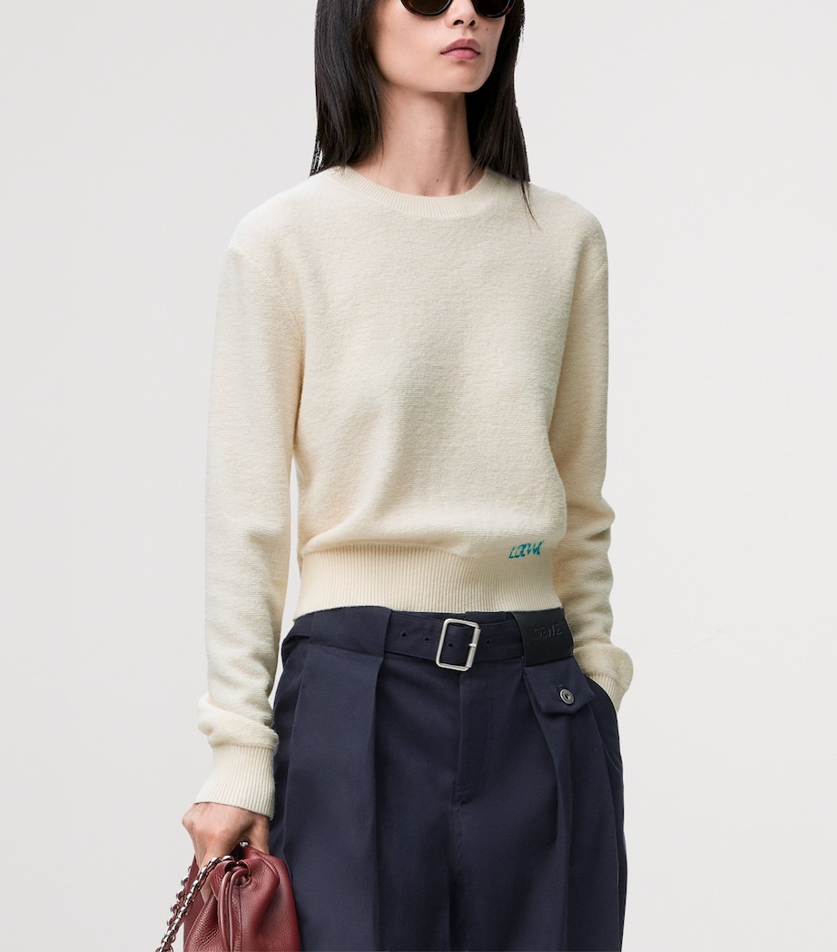 Wool-Blend Embroidered Sweater ECRU Image 3