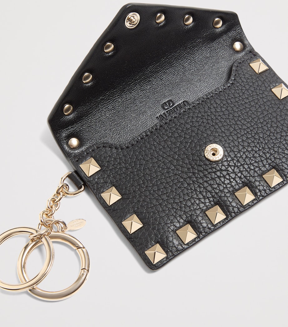 Valentino Garavani Leather Rockstud Keyring Image 3