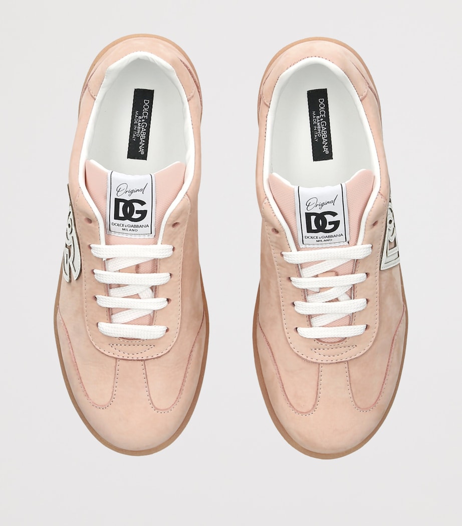 Dolce&Gabbana Kids Leather DG Logo Sneakers Peach Image 3