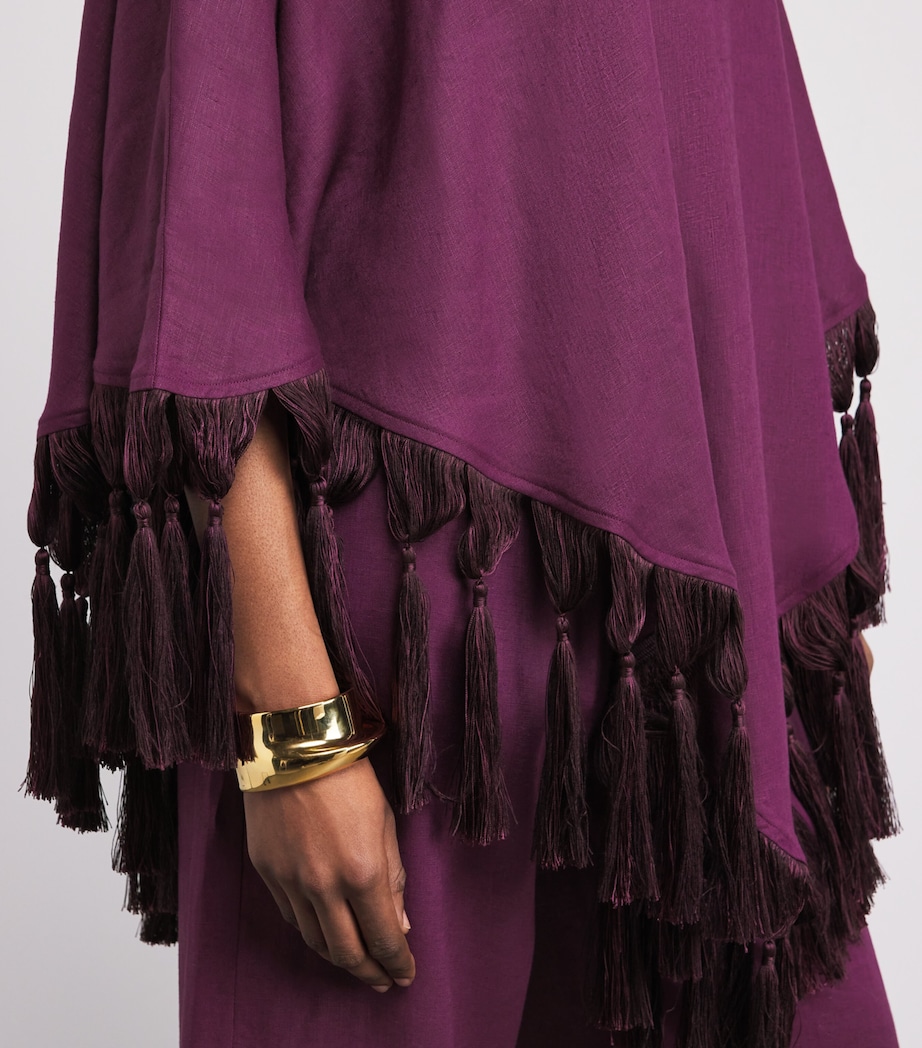 Linen Gloria Poncho PLUM Image 5
