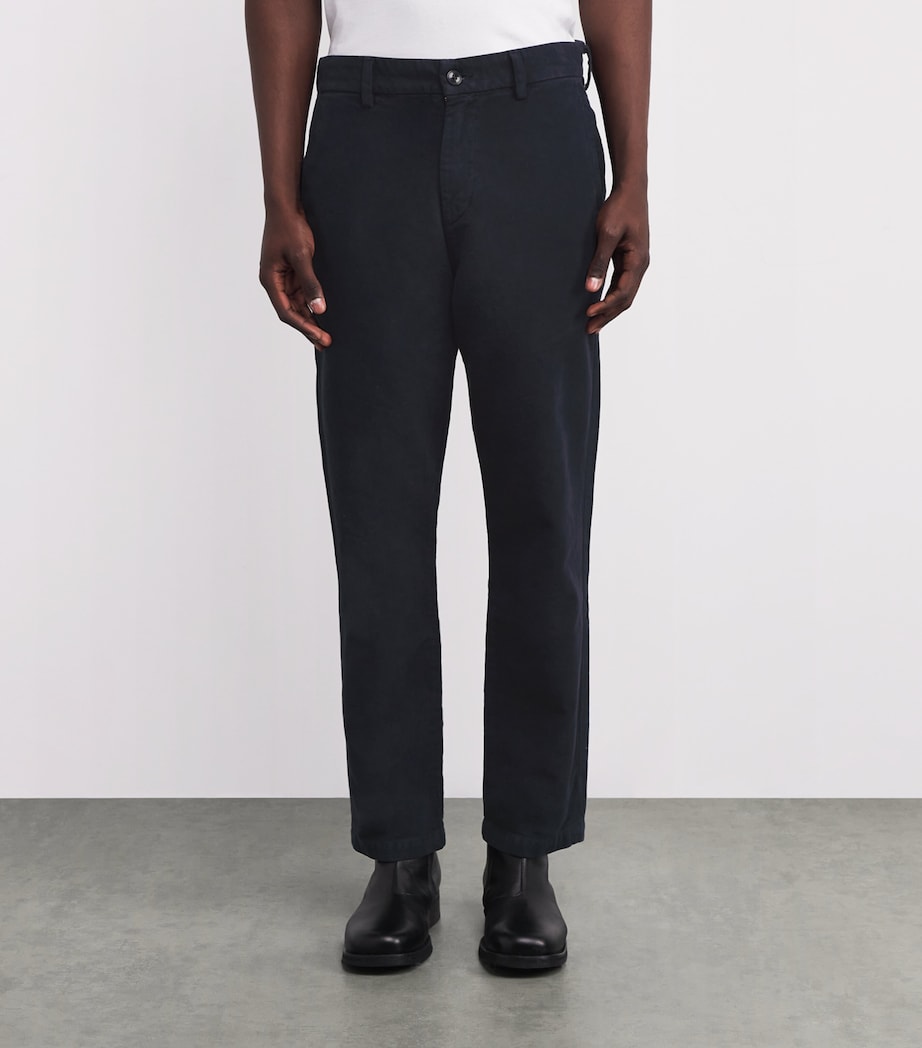 Cotton Flat Front Chinos NVY Image 3