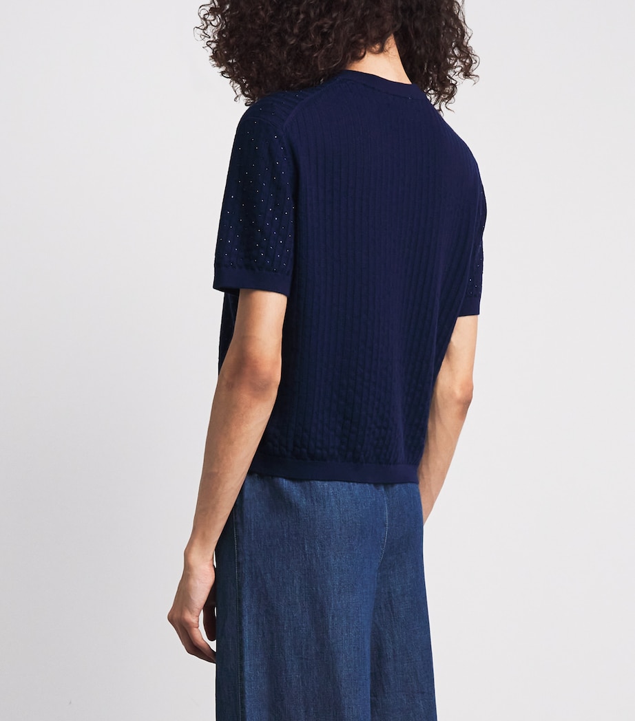 Maje Womens Wool-Blend Embellished Sweater Navy Image 5