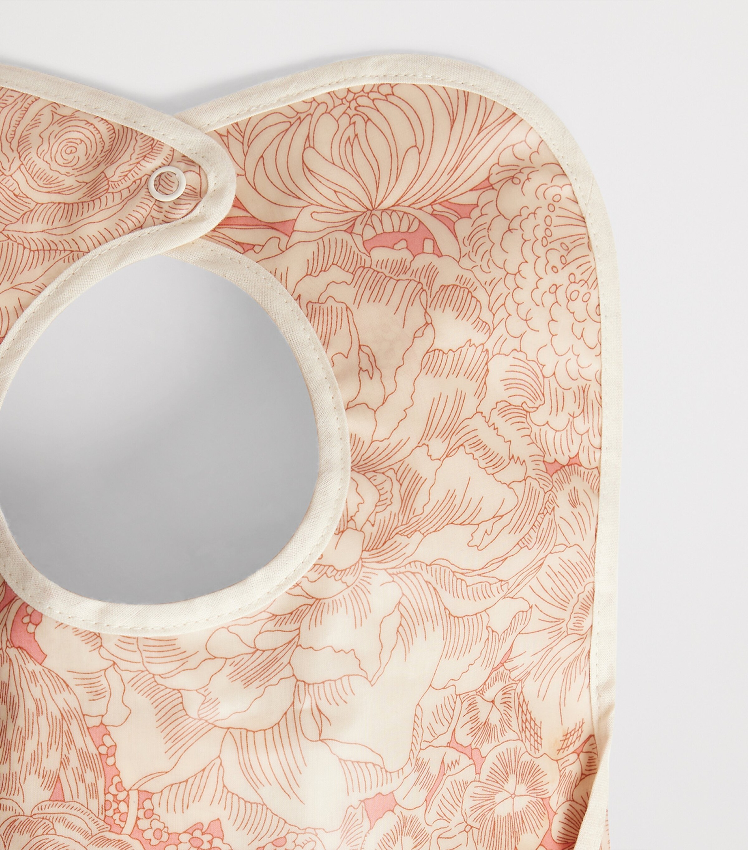 Bonpoint Organic Cotton Clip Bib Fl Rose Moyen Image 2