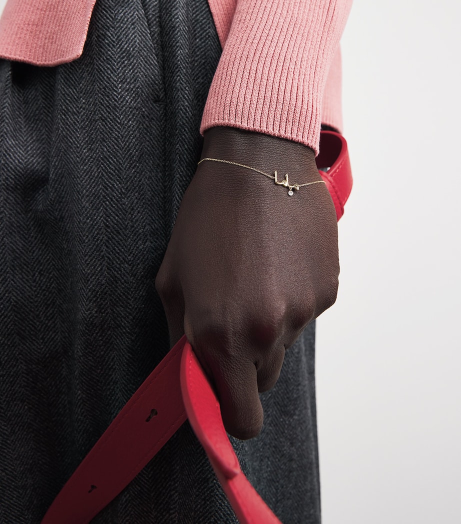 Persée Yellow Gold and Diamond Around the Words Mama Bracelet Yellow Gold Image 2