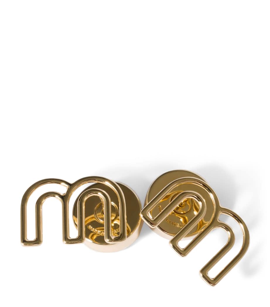 Miu Miu M Logo Stud Earrings Gold/silver Image 1