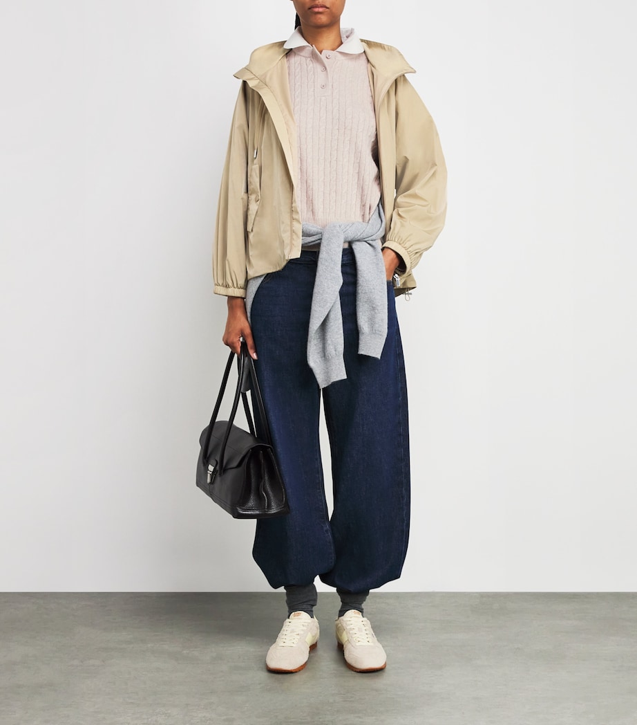 Wool-Cashmere Collar-Insert Sweater BEIGE Image 2