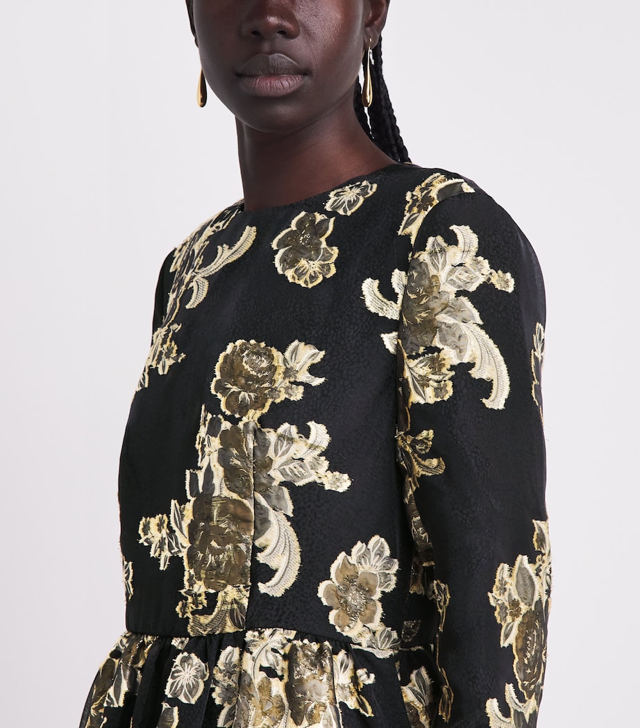 Huishan Zhang Womens Embroidered Amanda Gown Black/gold Image 3