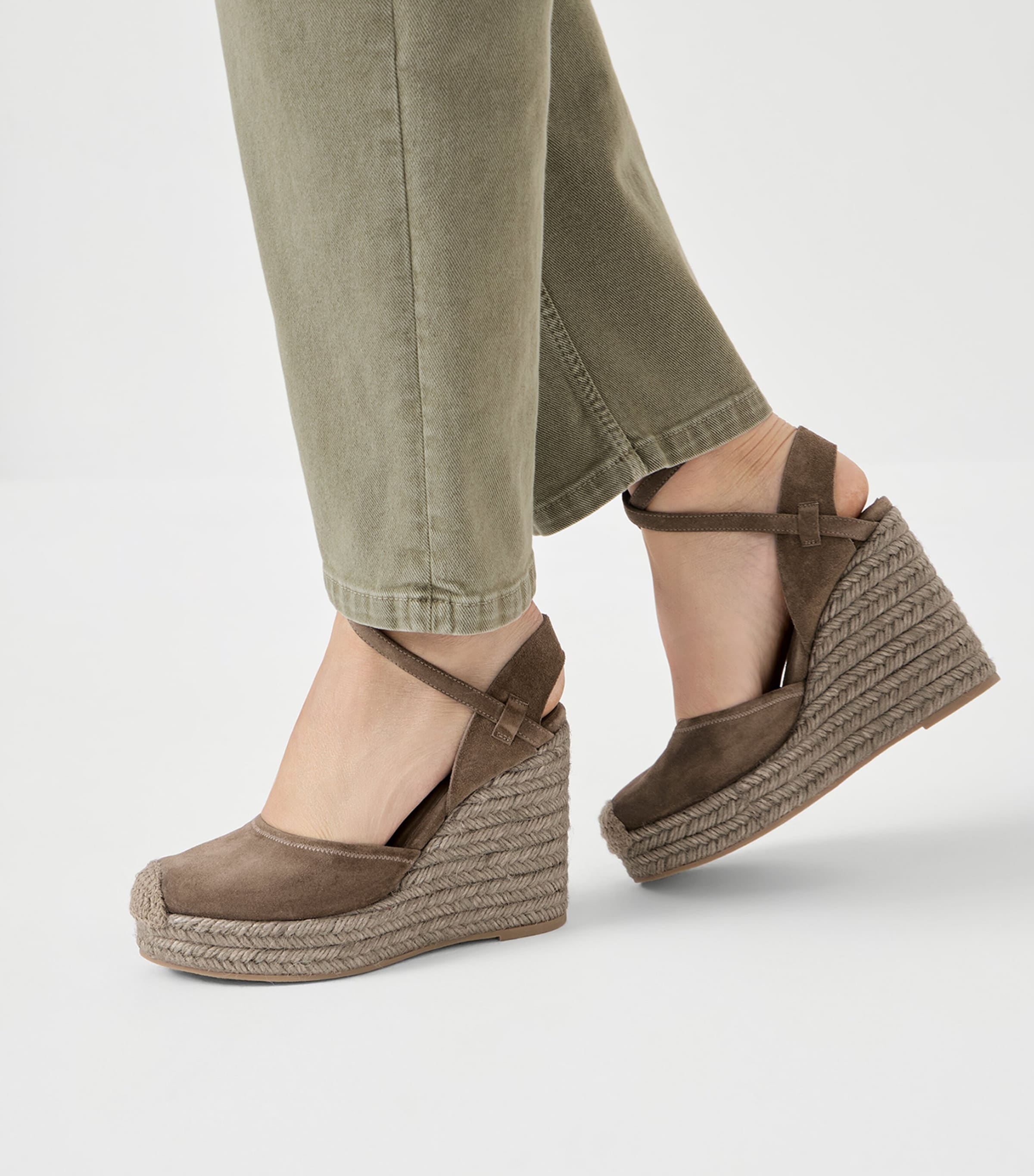 Brunello Cucinelli Suede Wedge Espadrilles 80 Image 4