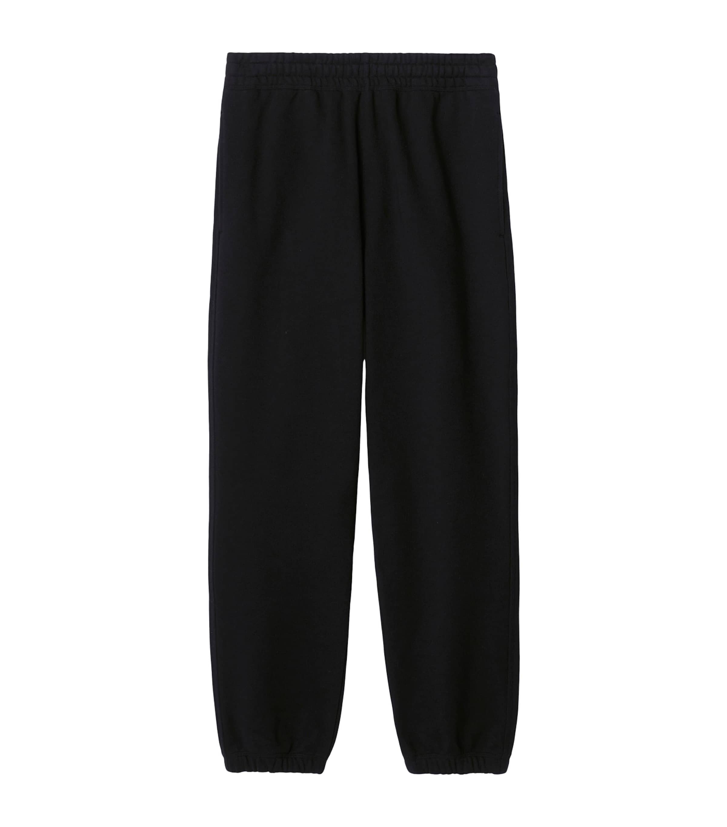 Cotton Check-Detail Sweatpants BLACK Image 1