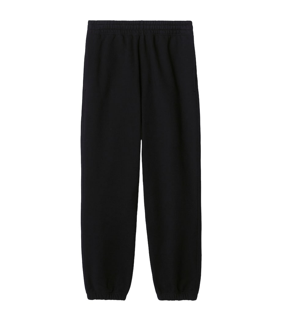 Cotton Check-Detail Sweatpants BLACK Image 1