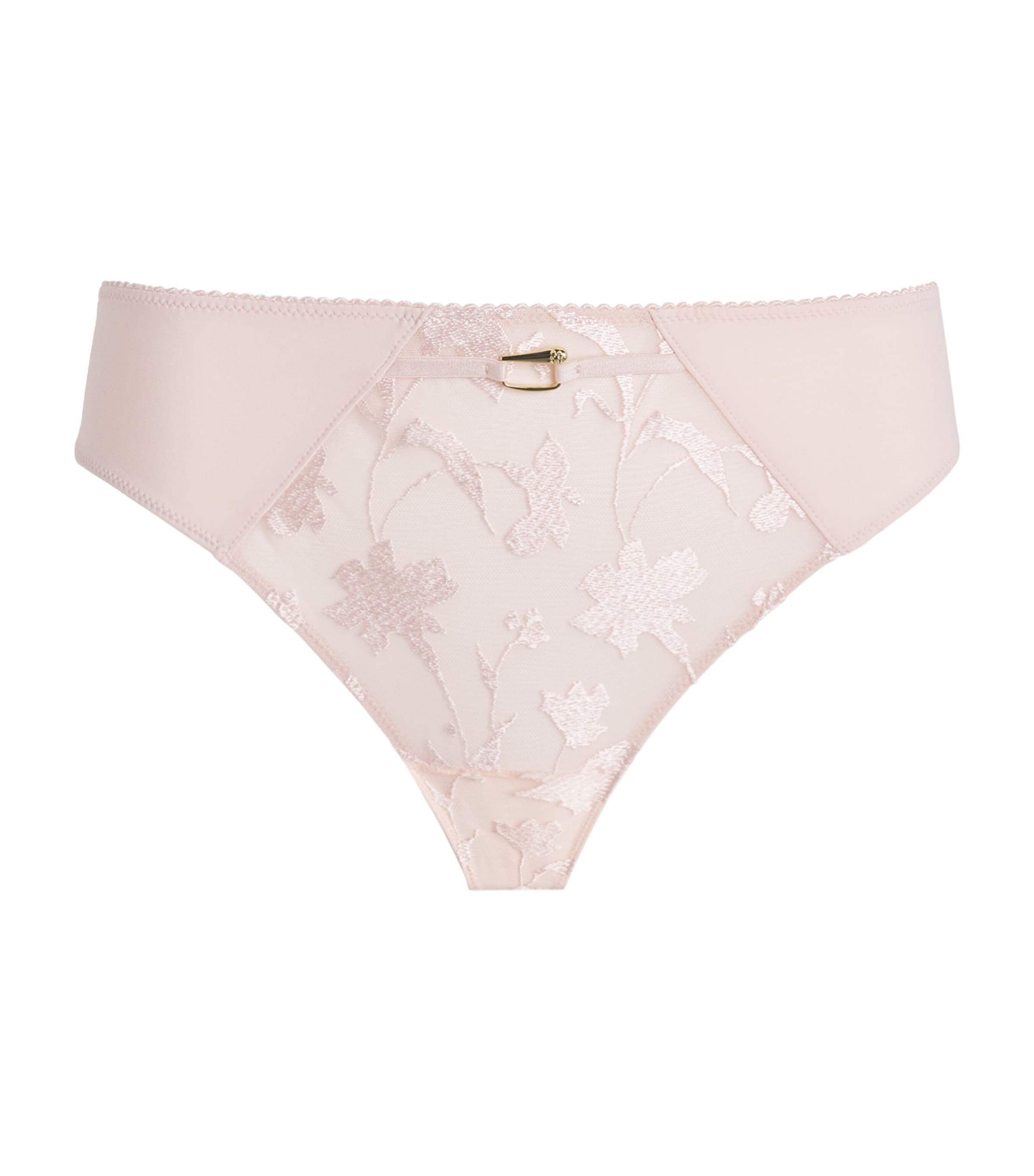 Chantelle Womens Lace Idyll Tanga Briefs Pink Image 1