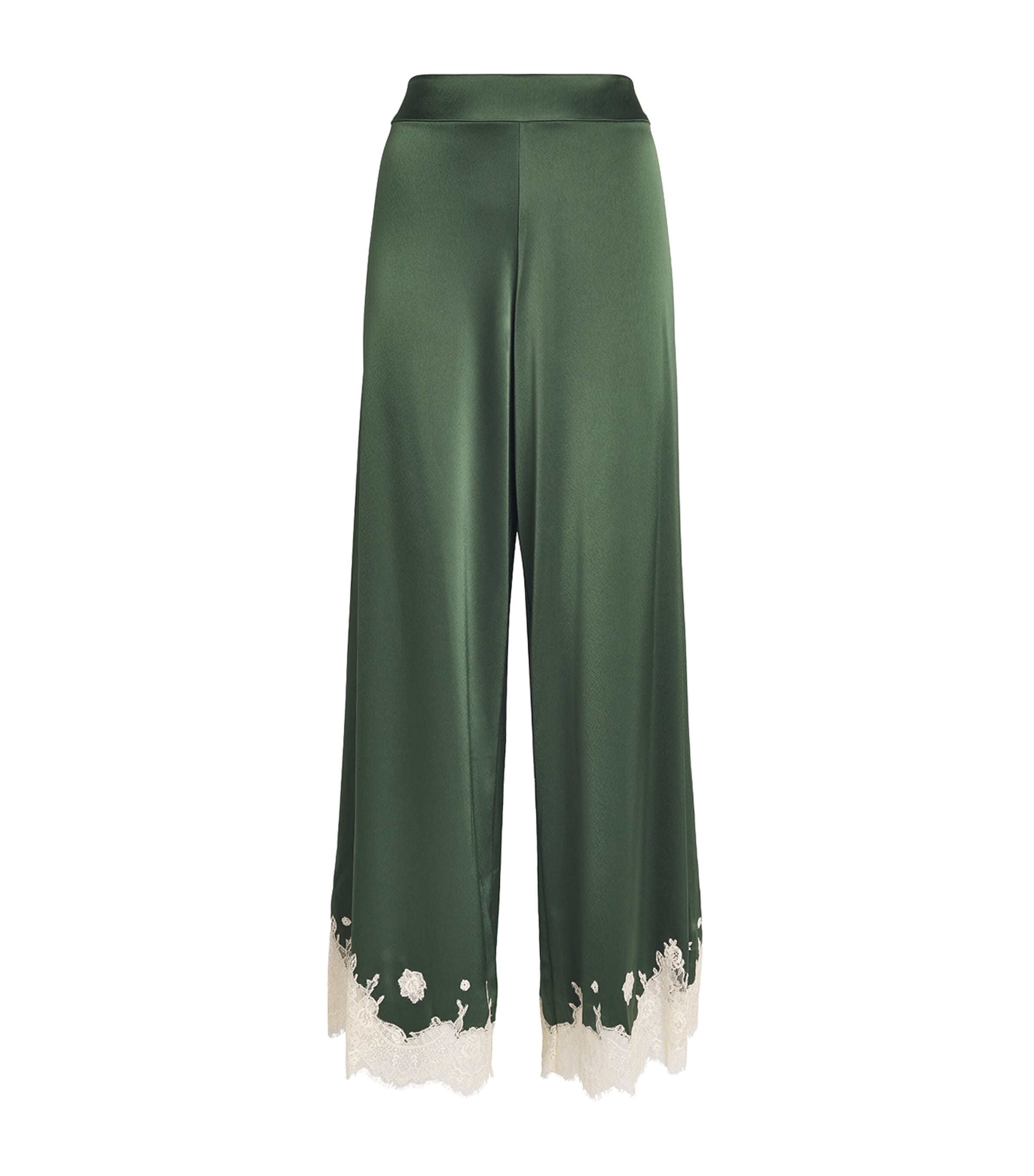 Alice+Olivia Womens Wide-Leg Athena Trousers Dark Fern Image 1