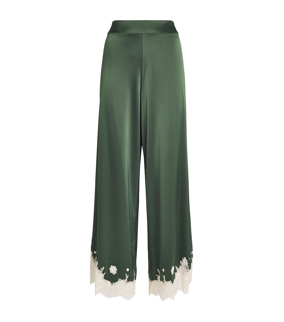 Alice+Olivia Womens Wide-Leg Athena Trousers Dark Fern Image 1