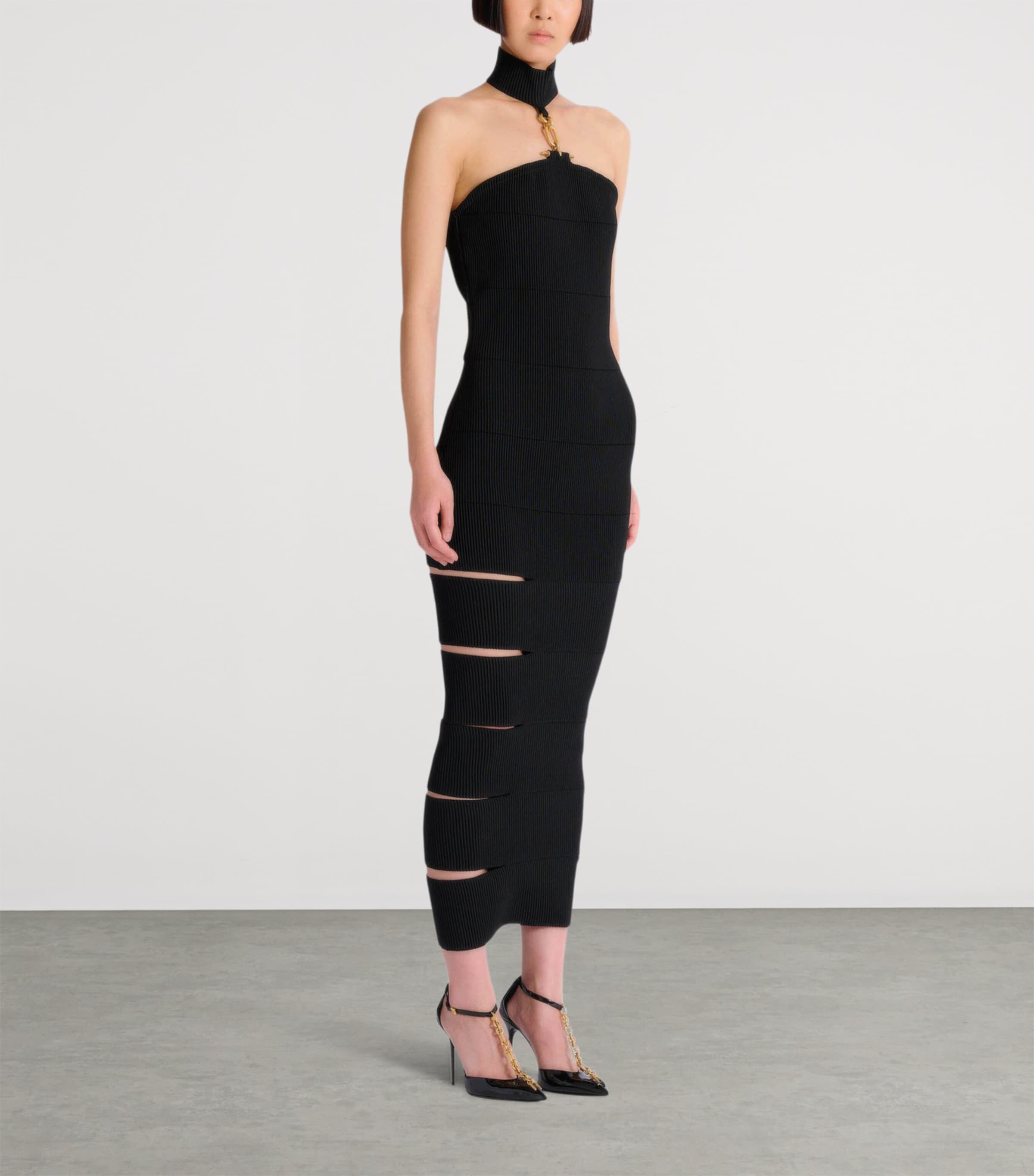 Ribbed Sleeveless Maxi Dress 0PA NOIR Image 2