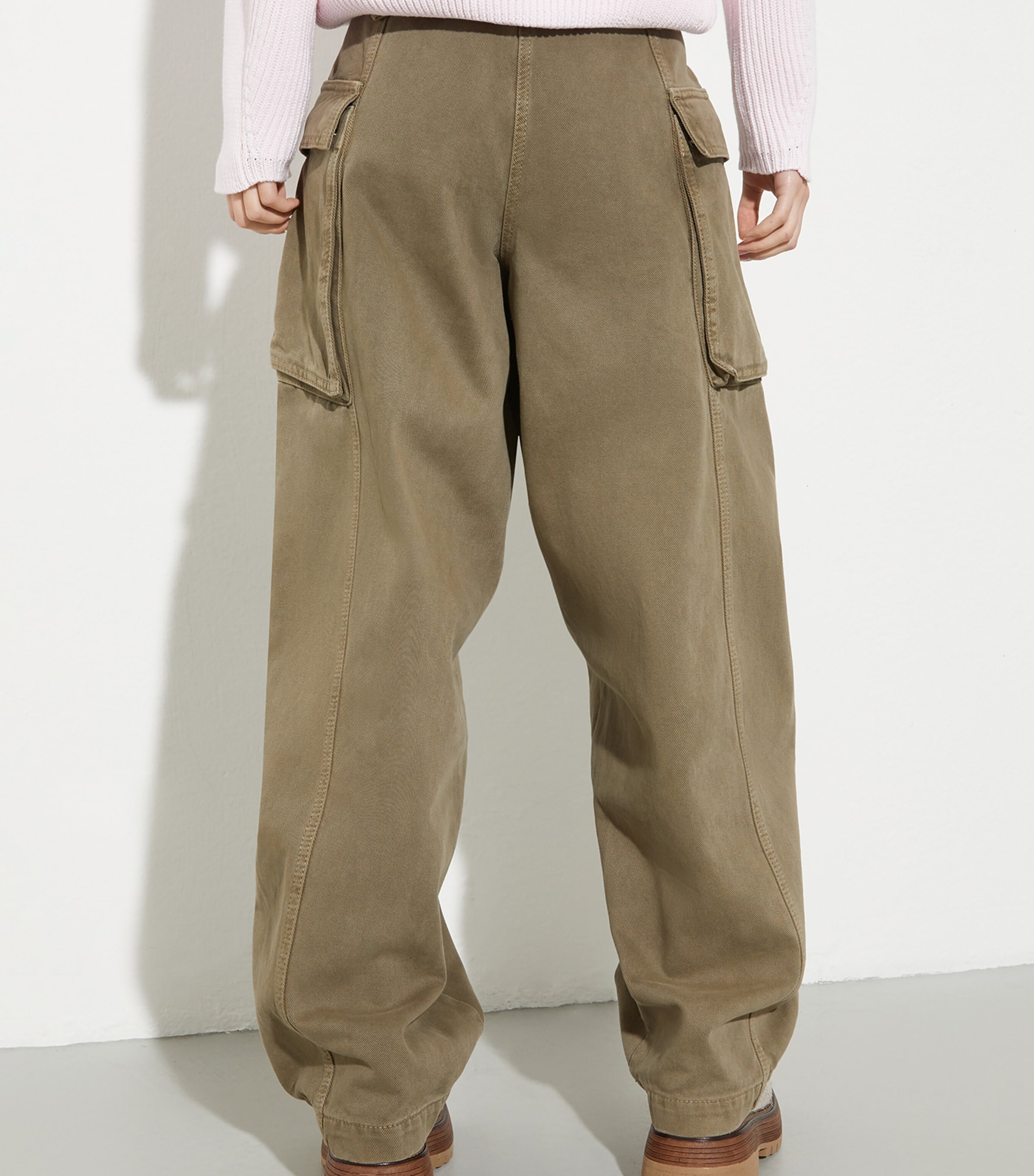 Cotton Drill Cargo Trousers KAKI Image 4