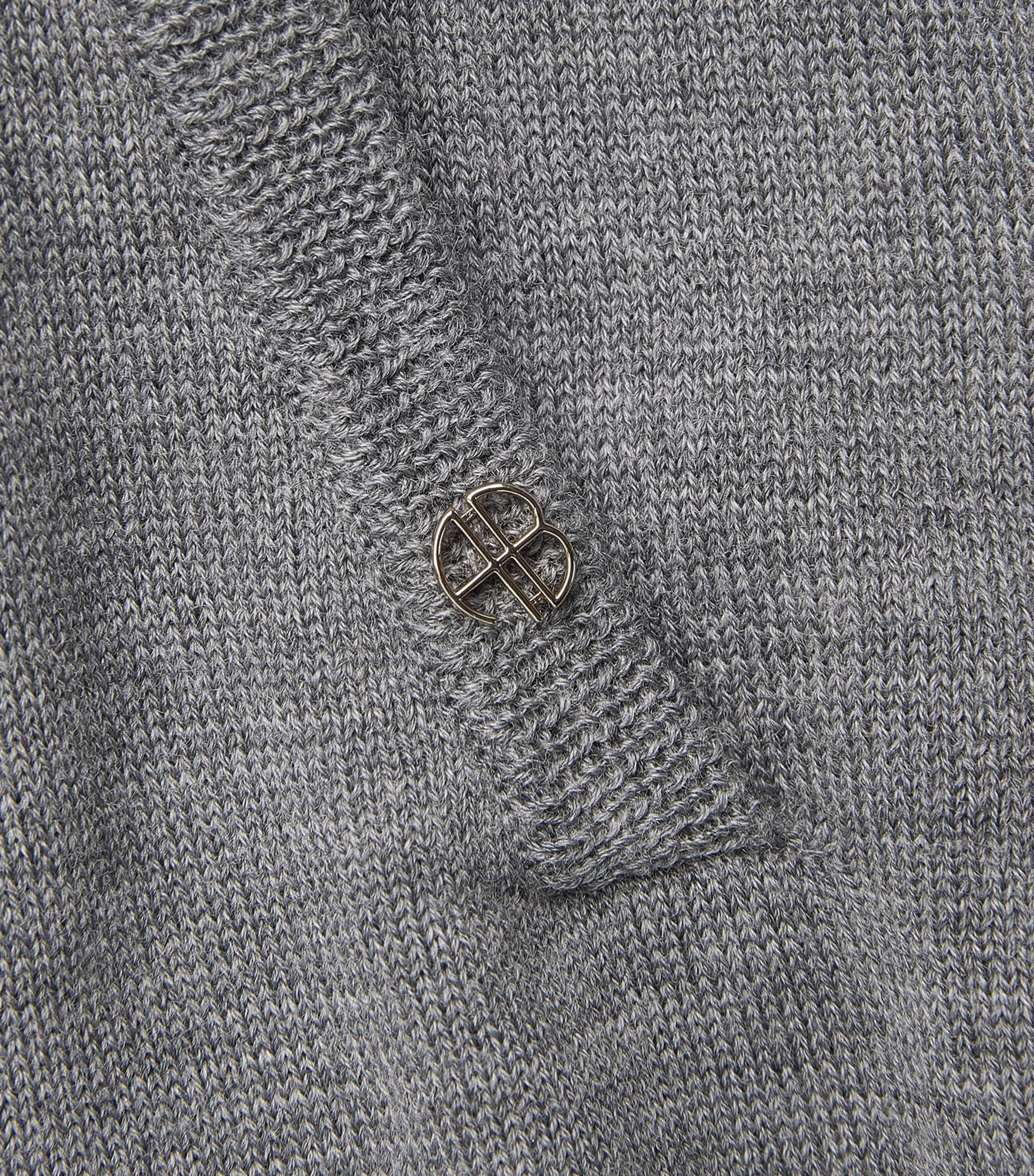 ANINE BING Womens Wool-Cashmere Knitted Adley Trousers Medium Heather Grey Image 6