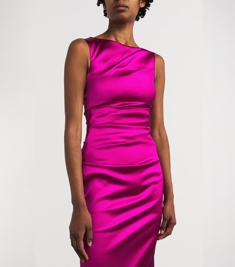 Duchesse Satin Ruched Maxi Dress RAZZMATAZZ Image 4