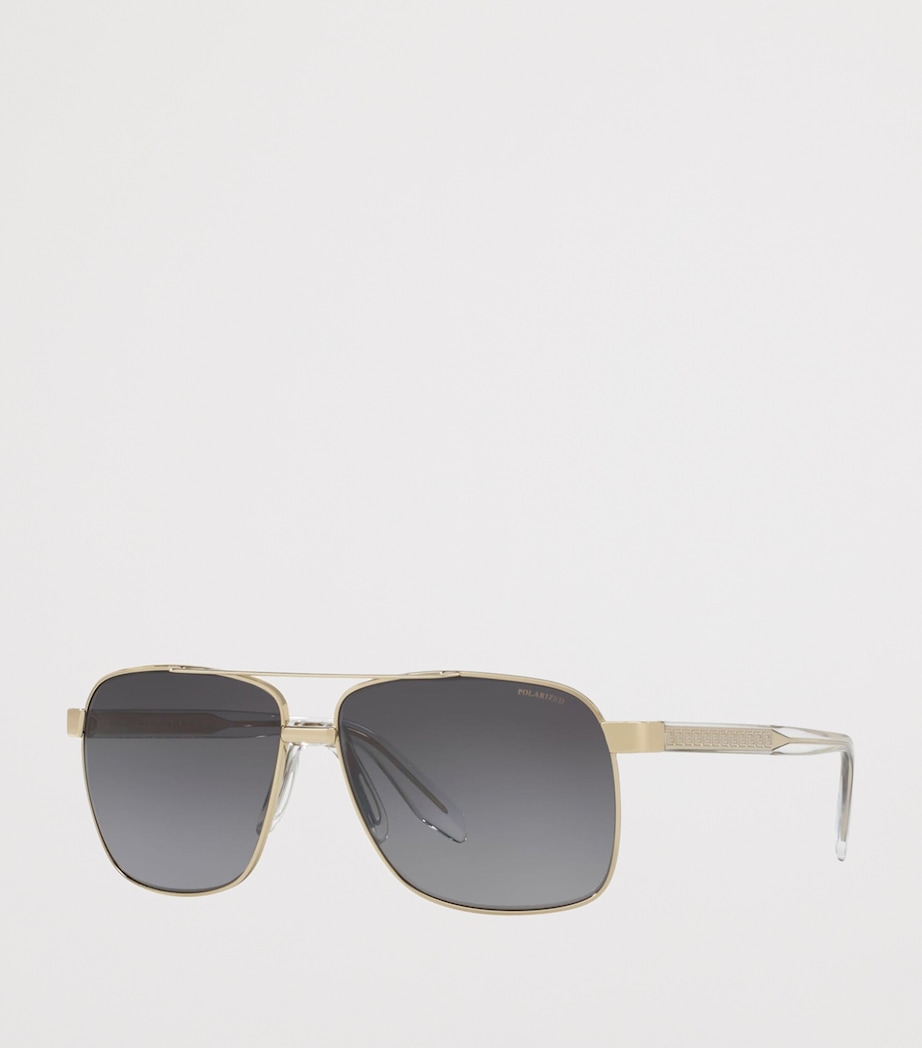 Versace Steel Square Sunglasses Gold Image 2