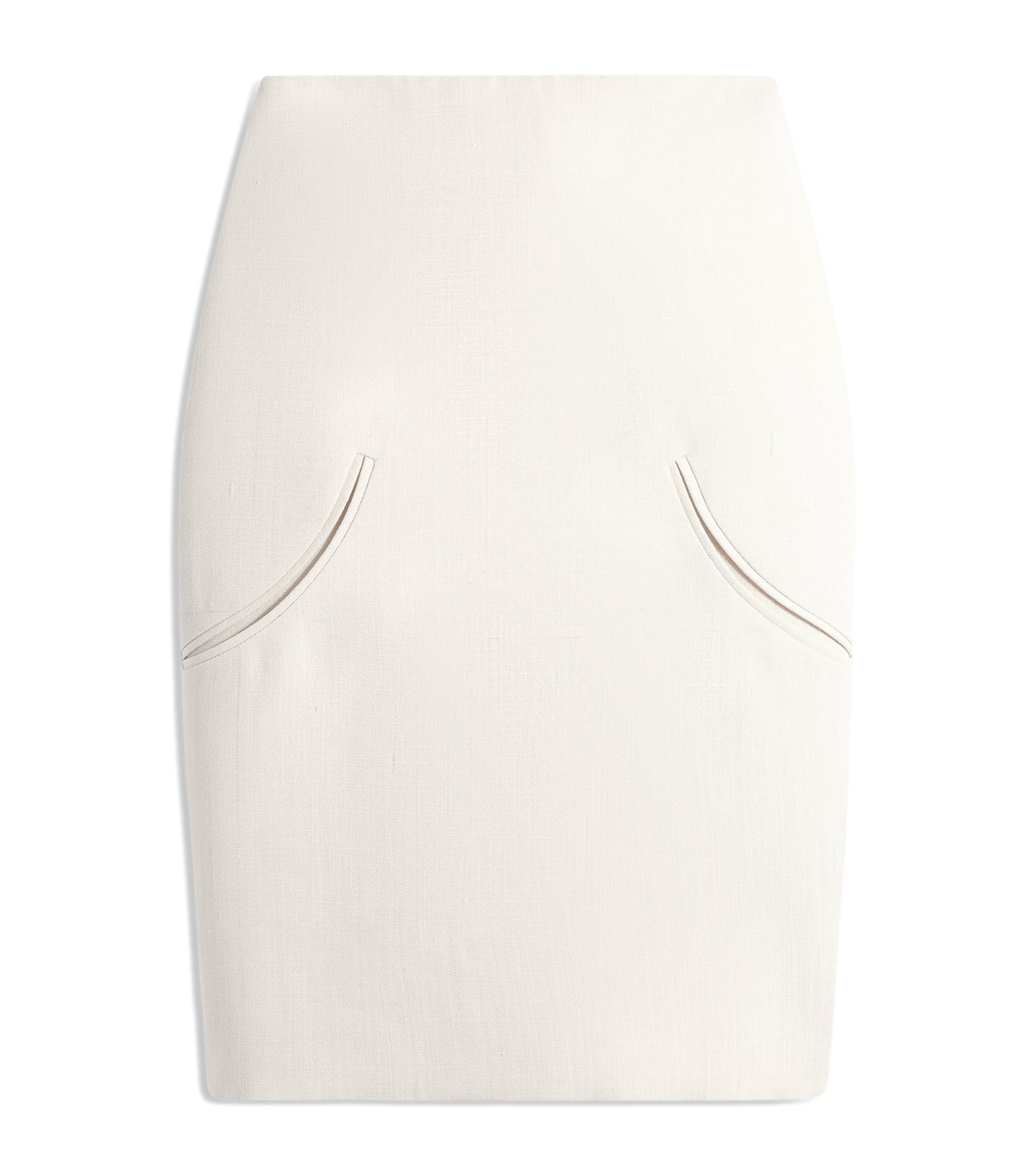 Schiaparelli Zipped Pencil Midi Skirt White