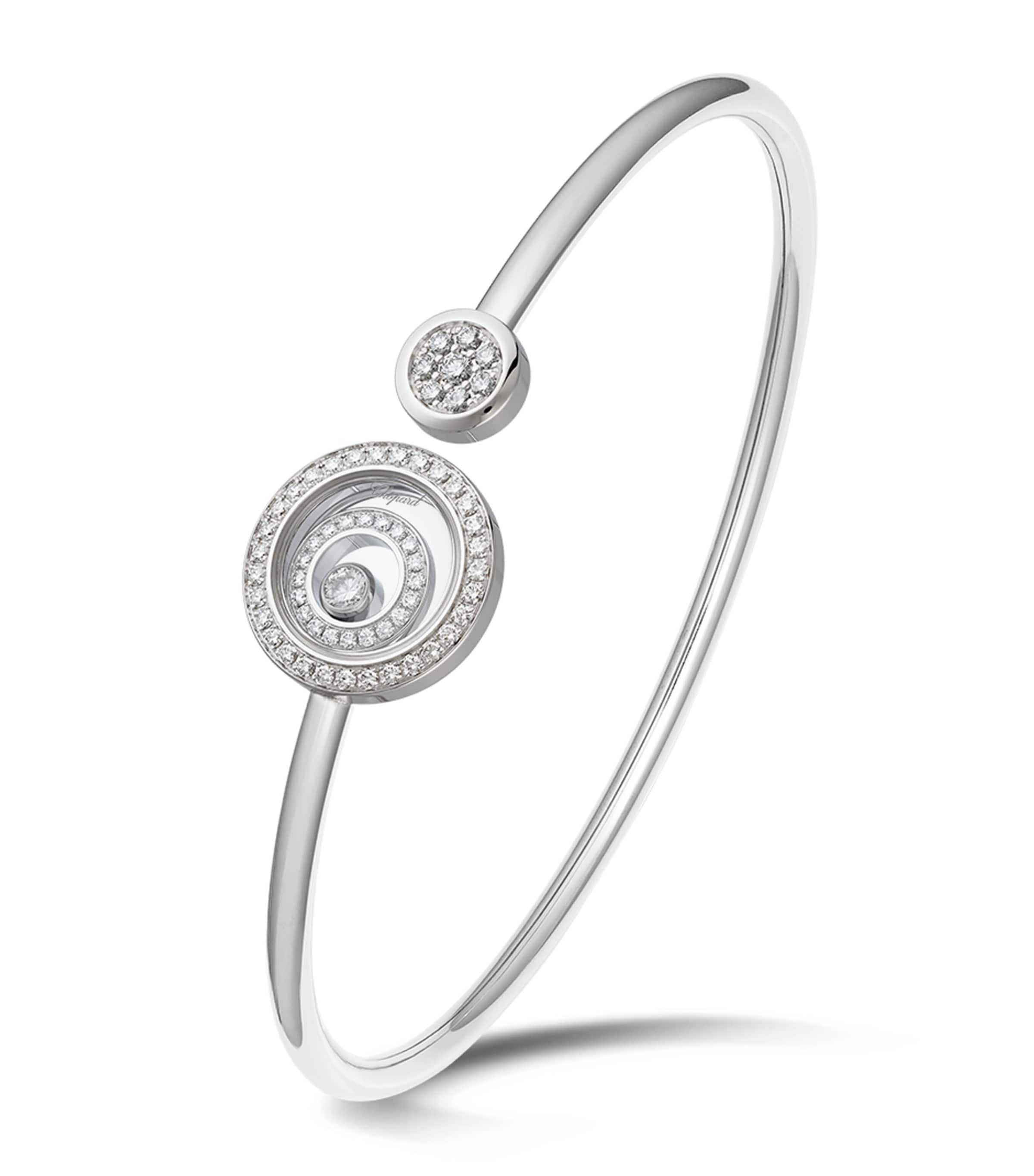 Small White Gold and Diamond Happy Spirit Bangle 18K WHITE GOLD Image 3