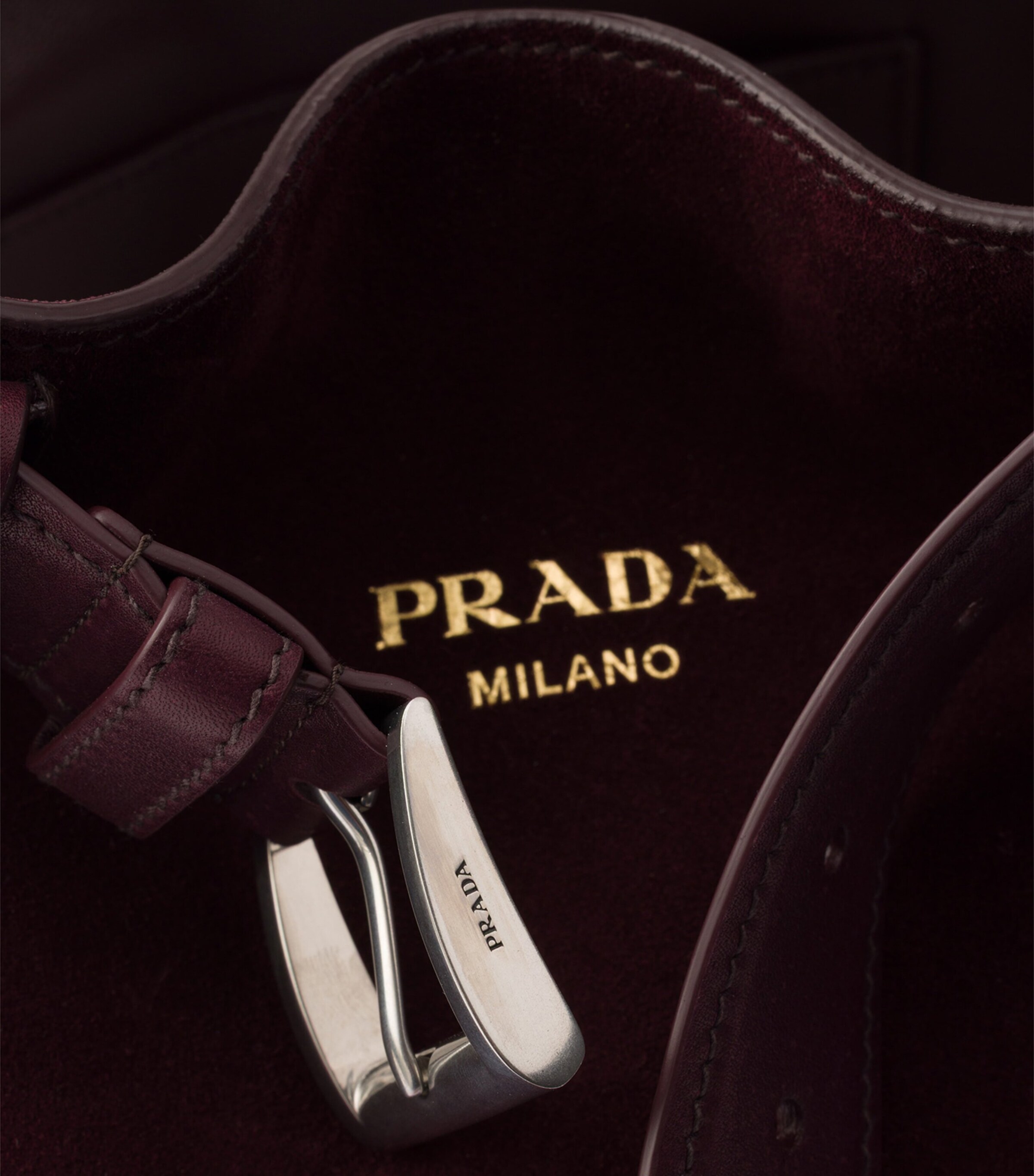 Prada Suede Belted Bucket Bag Image 6