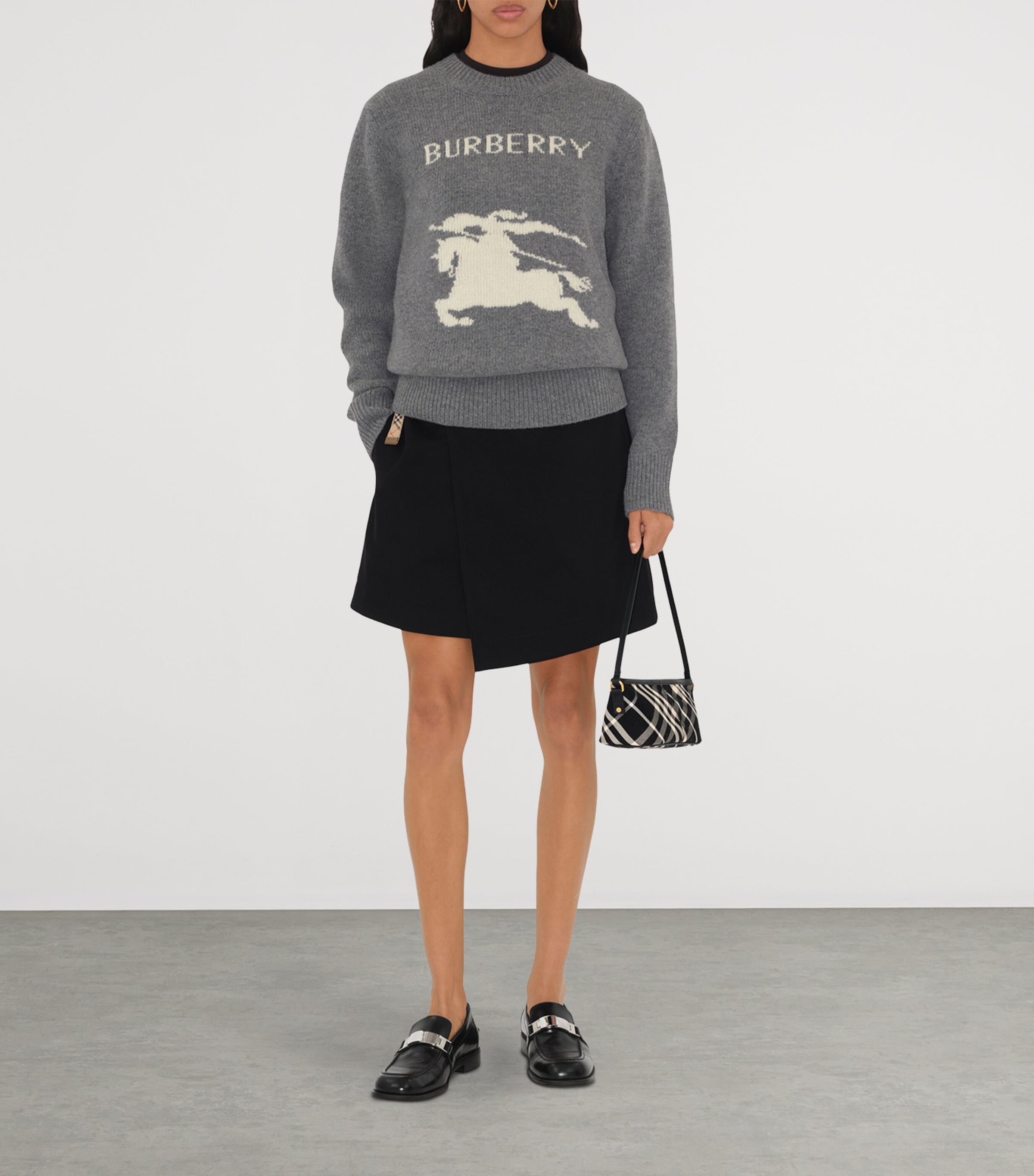 Burberry Grey Wool-Cashmere EKD Sweater | Harrods US