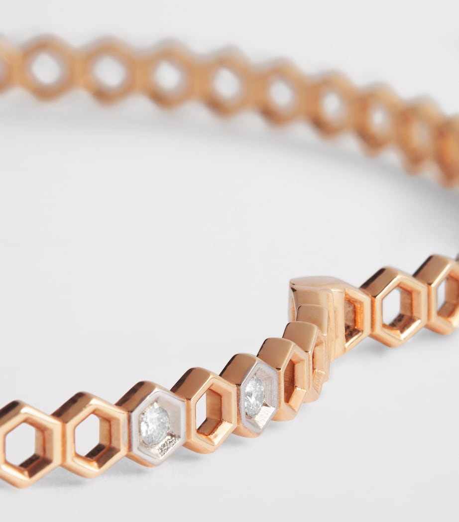 Rose Gold and Diamond Honeycomb Bangle ROSE GOLD Image 4