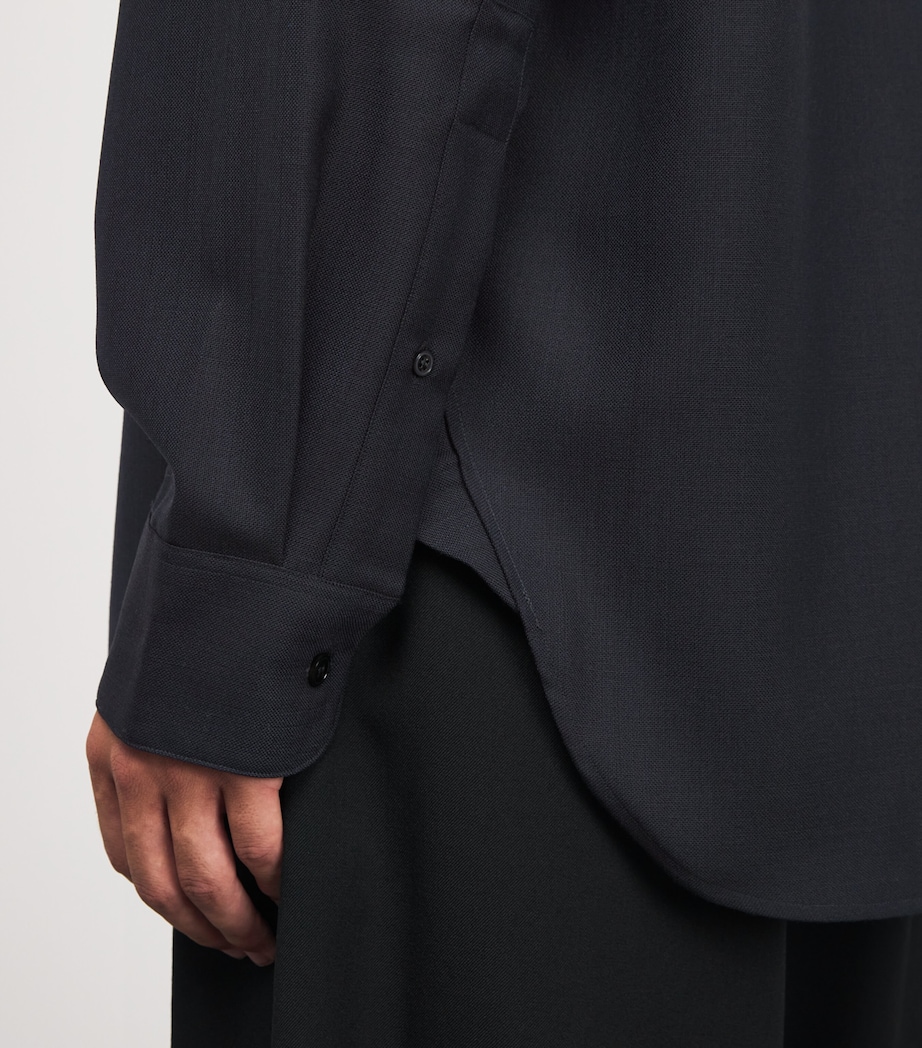 Heritage Wool Oversized Jude Shirt DARKEST NAVY Image 6