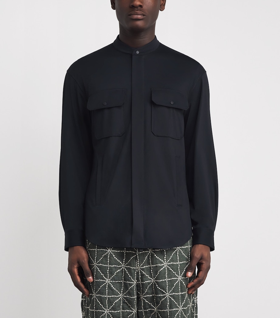 Stretch-Jersey Mandarin-Collar Shirt UB118 Image 3