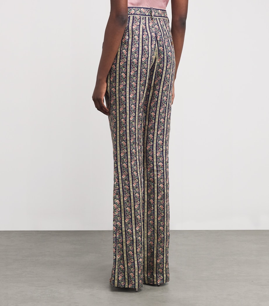 Vivienne Westwood Womens Linen Floral Ray Trousers Flowers Image 3