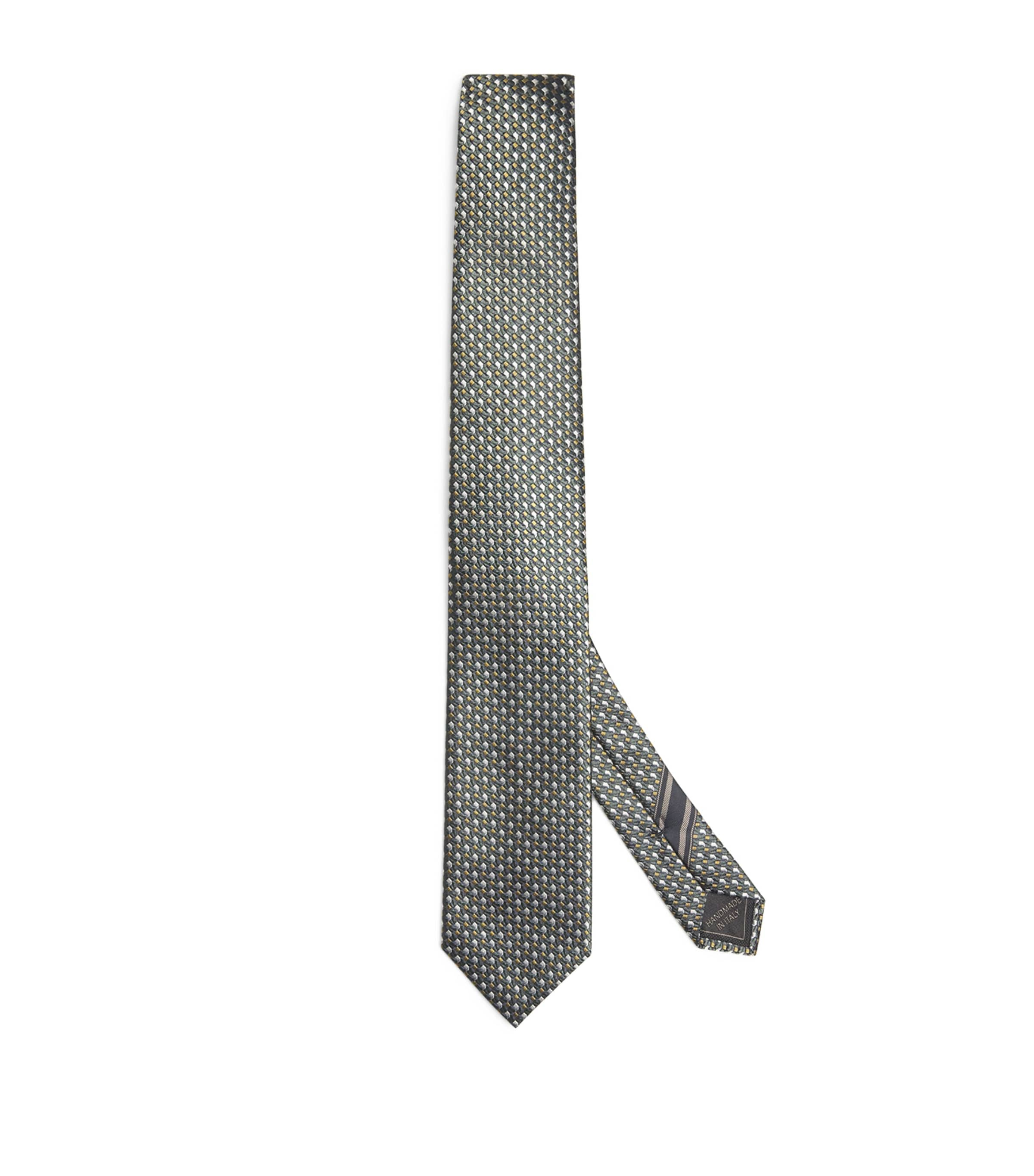 Shop Brioni Silk Patterned Tie In Green