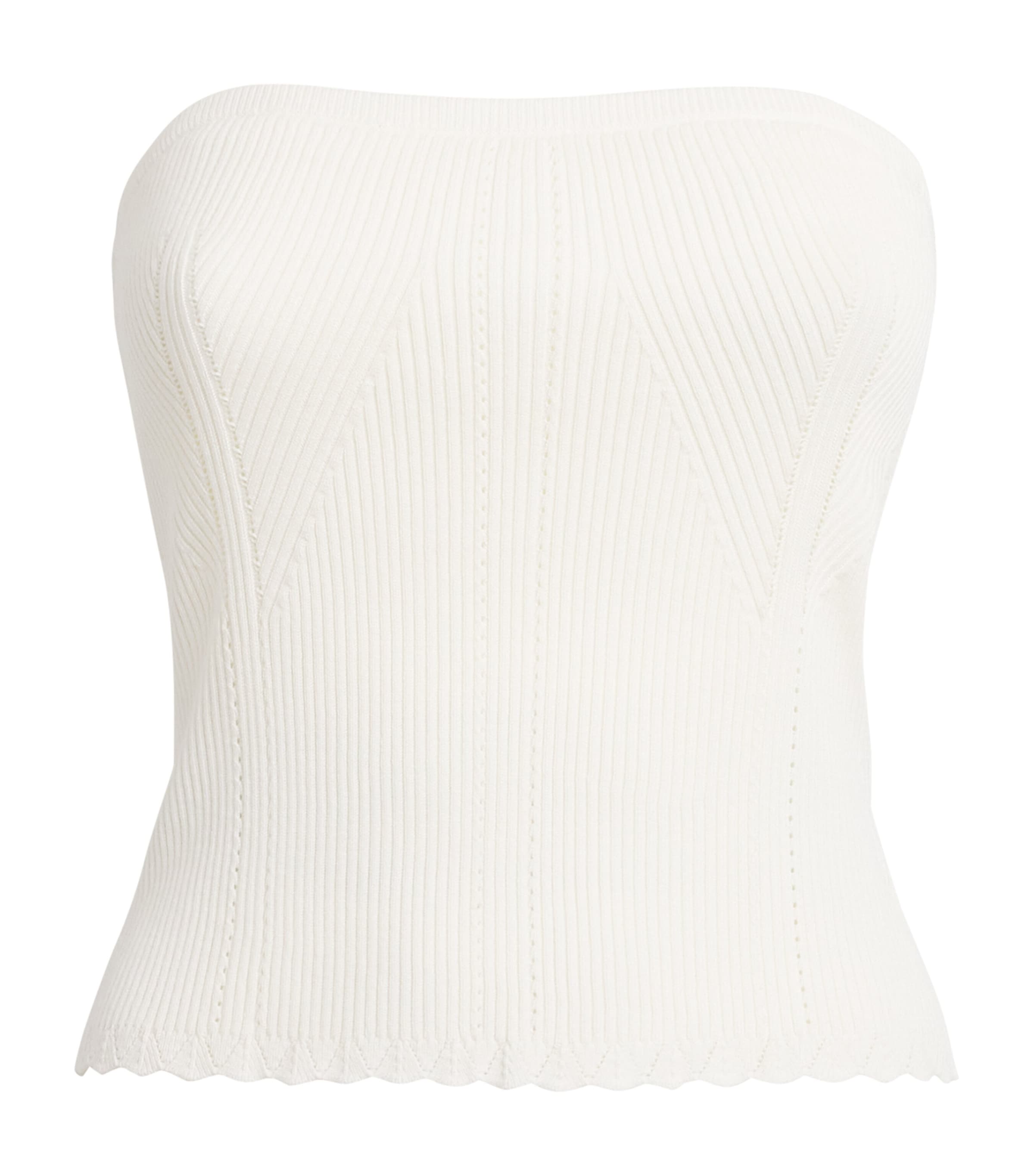 PAIGE Womens Knitted Valentina Bandeau Top White Image 1